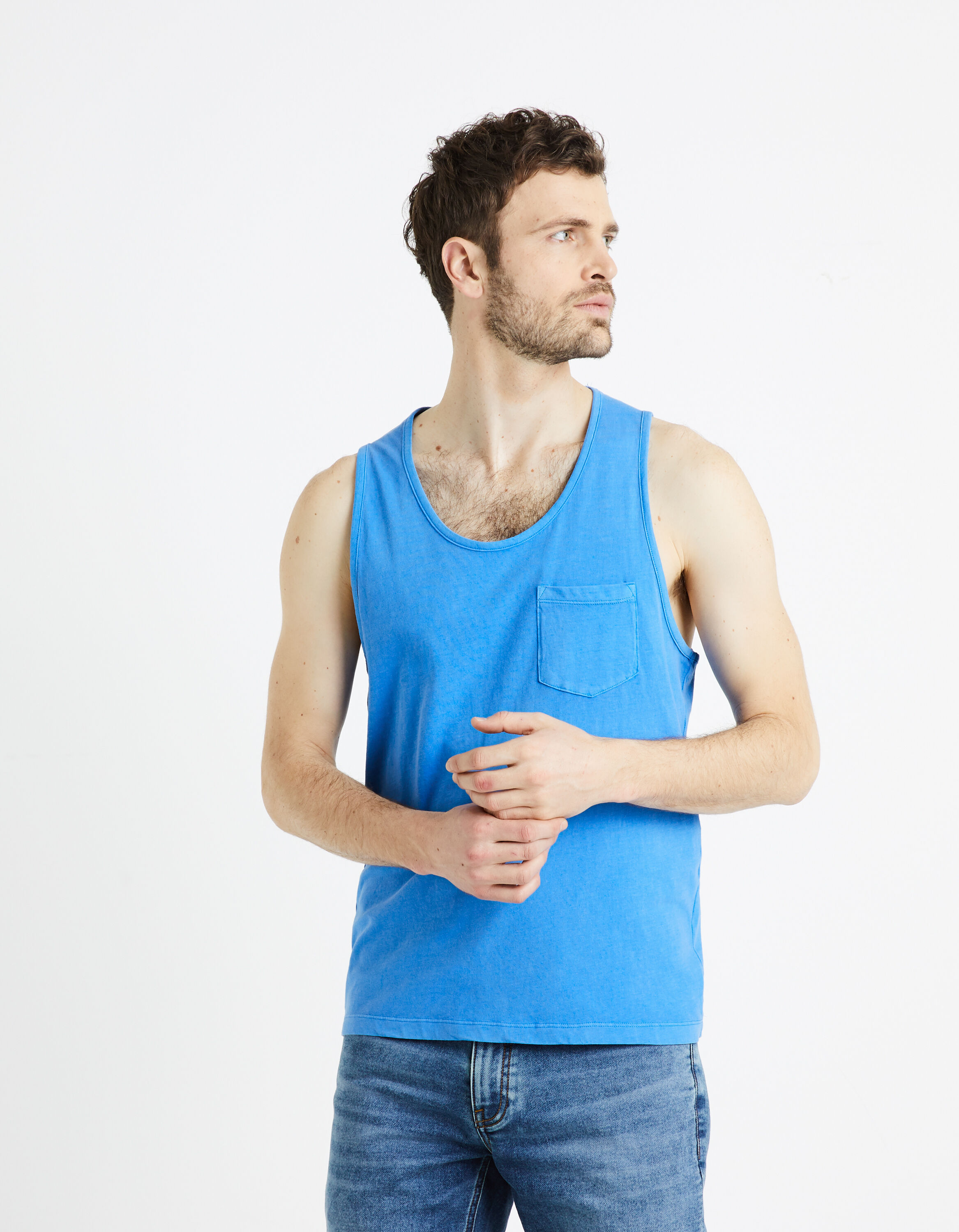 D&eacute;bardeur 100% coton -bleu