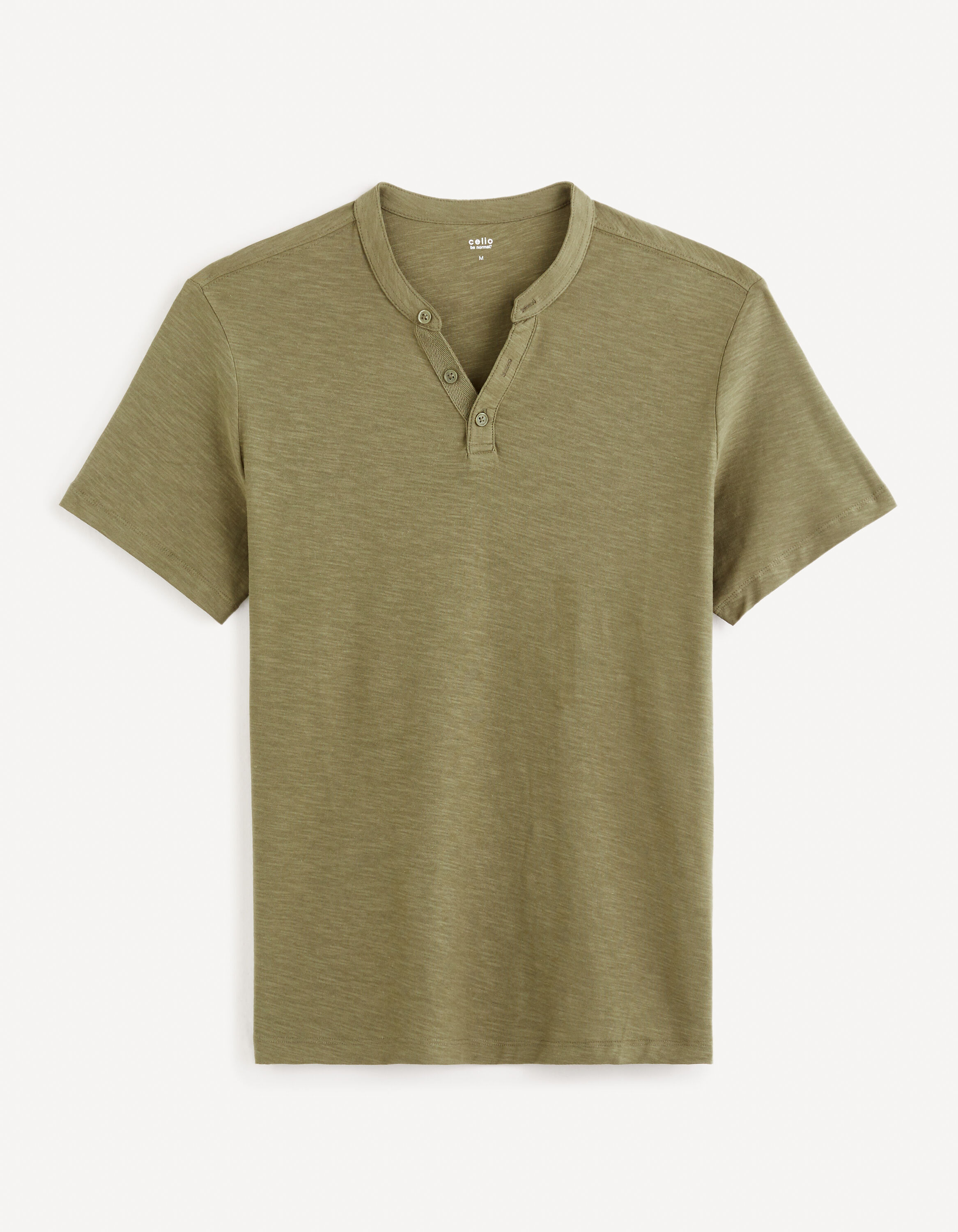 T-shirt col rond 100% coton - kaki