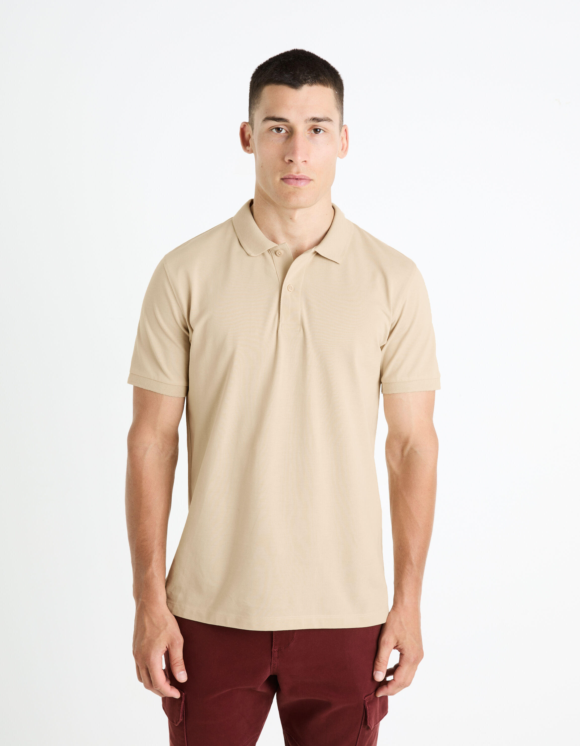 Polo piqu&eacute; 100% coton - beige