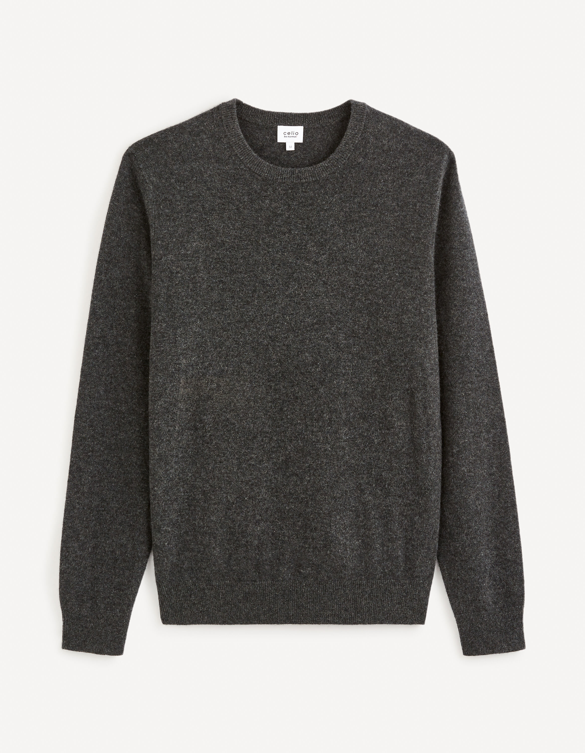 Pull col rond 100% cachemire - anthracite
