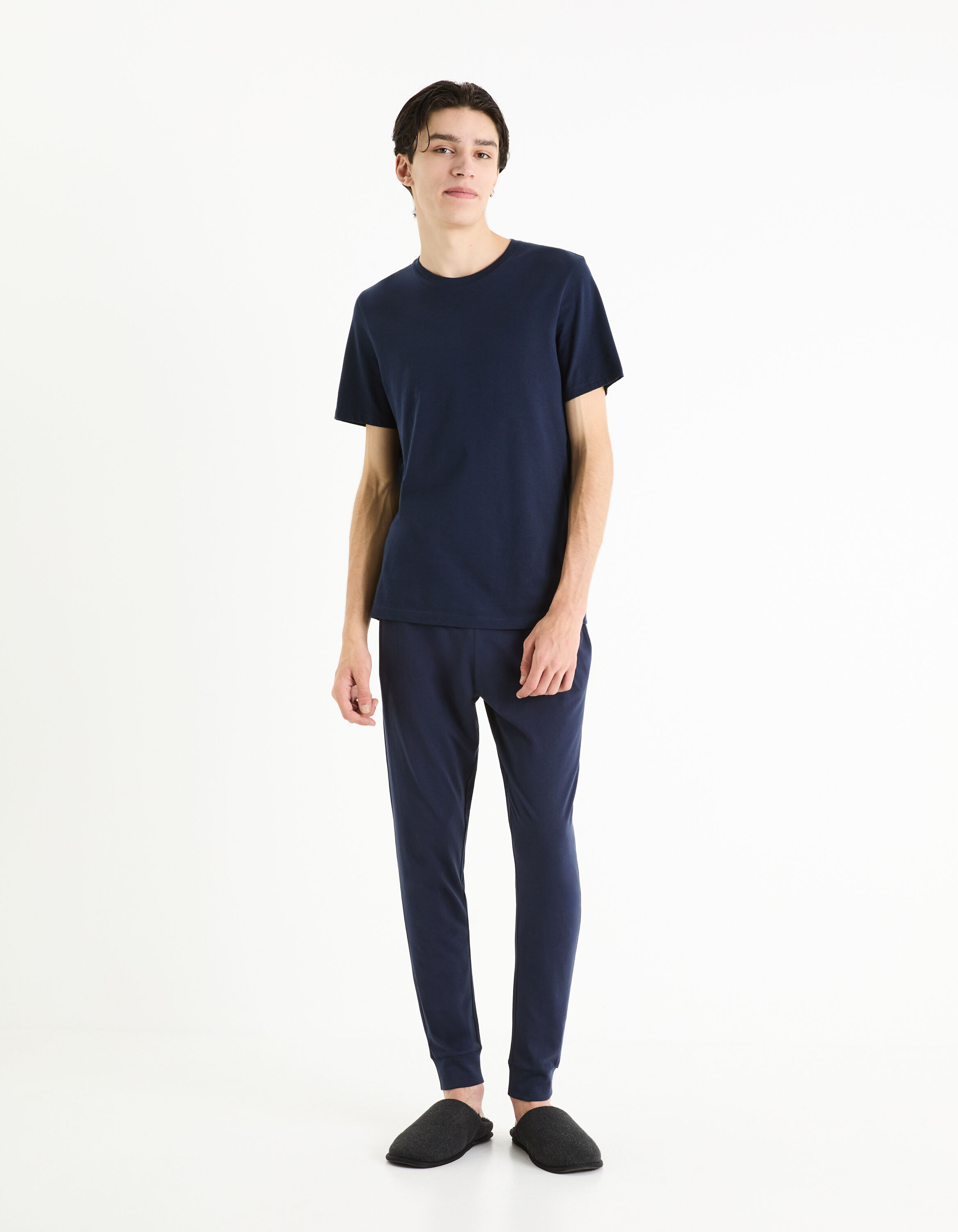 Lot de 2 bas de pyjamas 100% coton - vert et marine