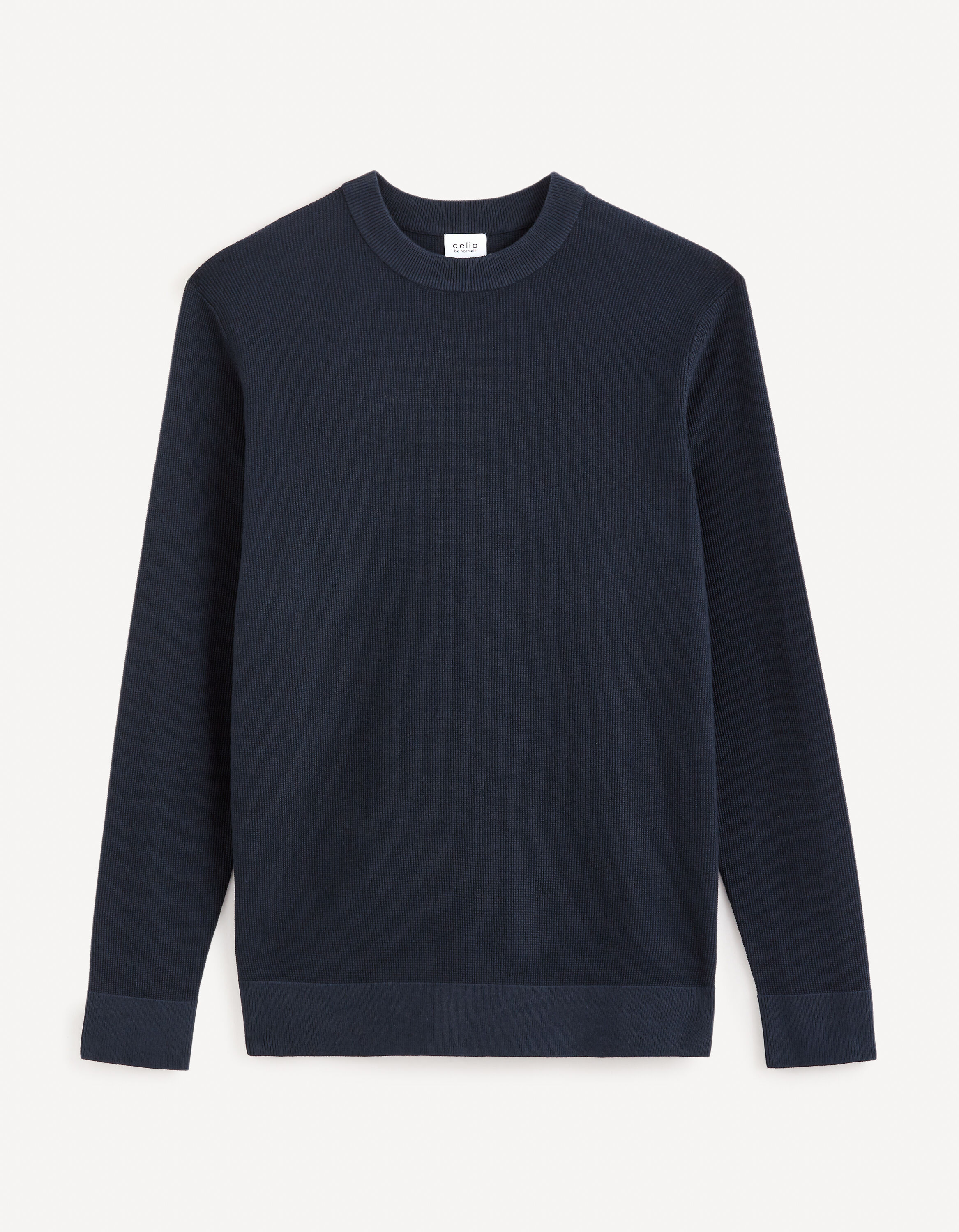 Pull col rond 100% coton - marine