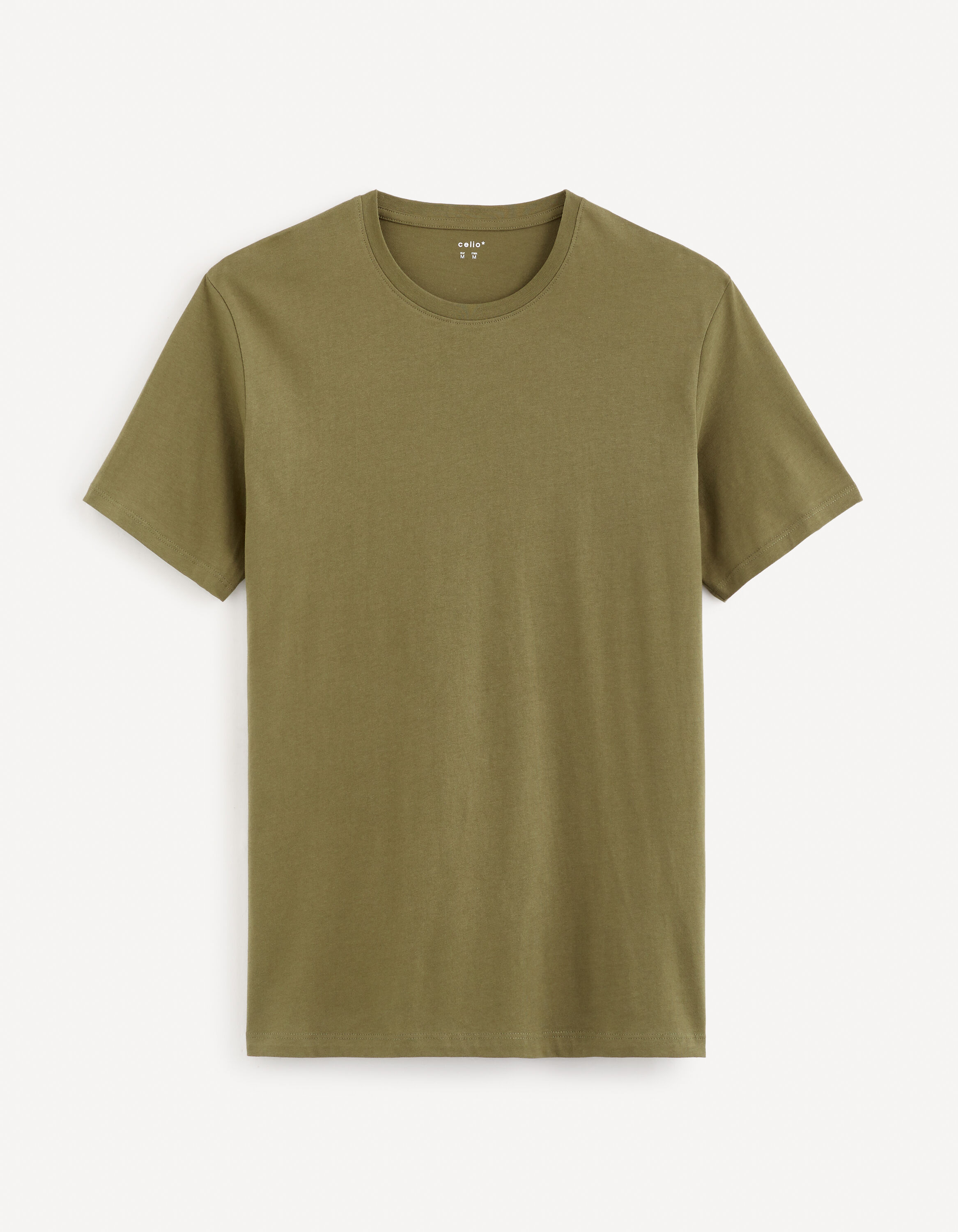 T-shirt col rond 100% coton - kaki