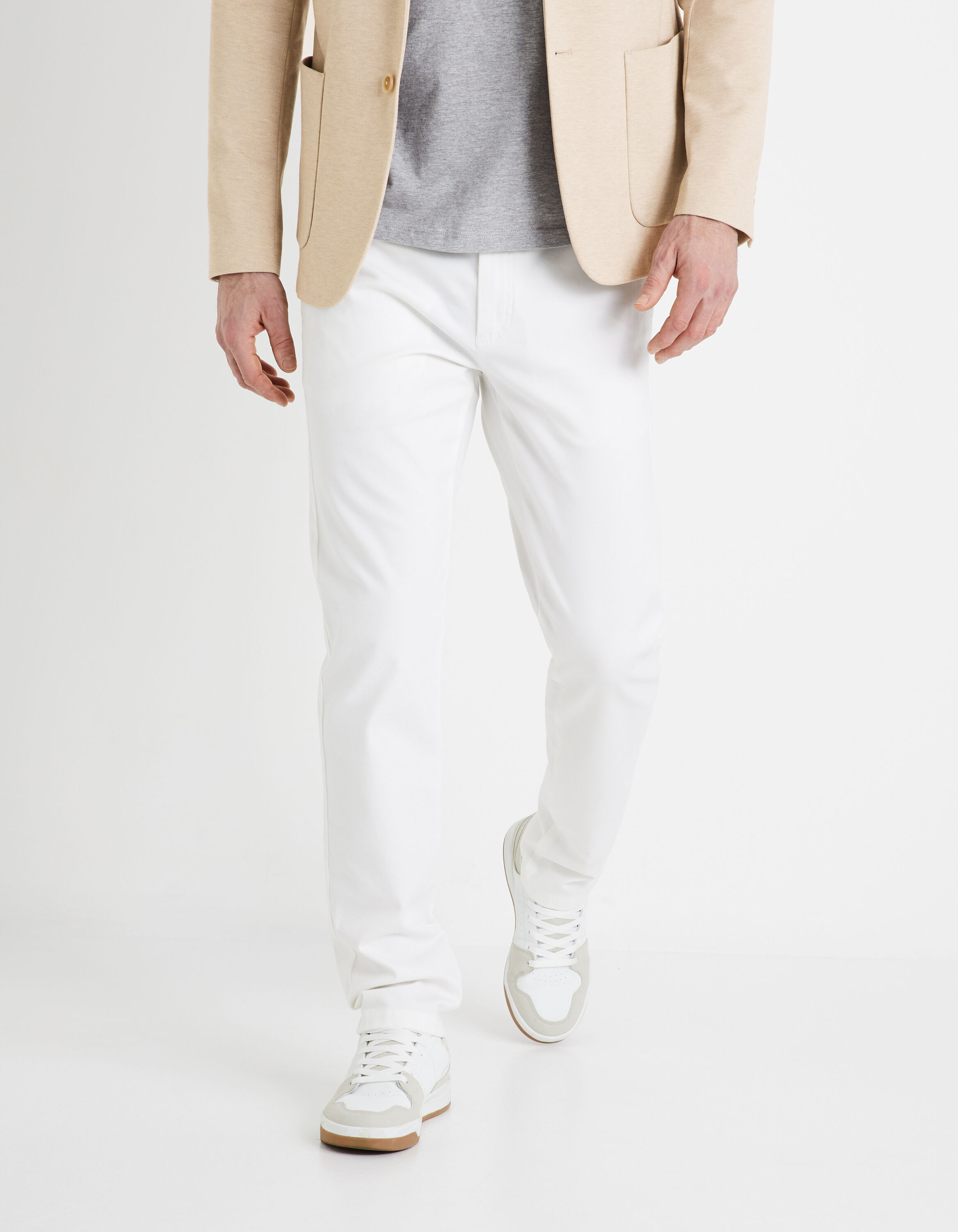 Pantalon chino slim - blanc