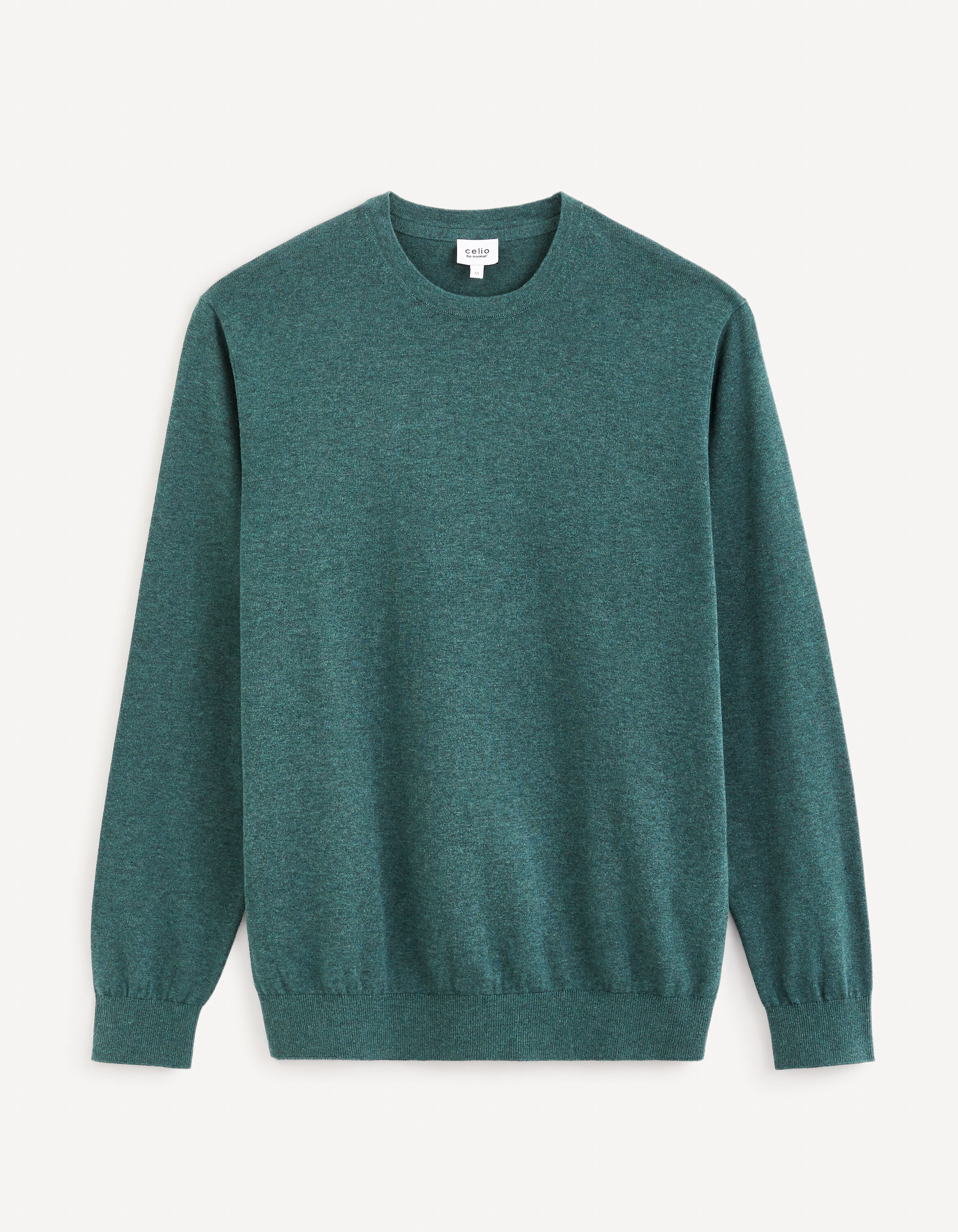 Pull col rond 100% coton - vert