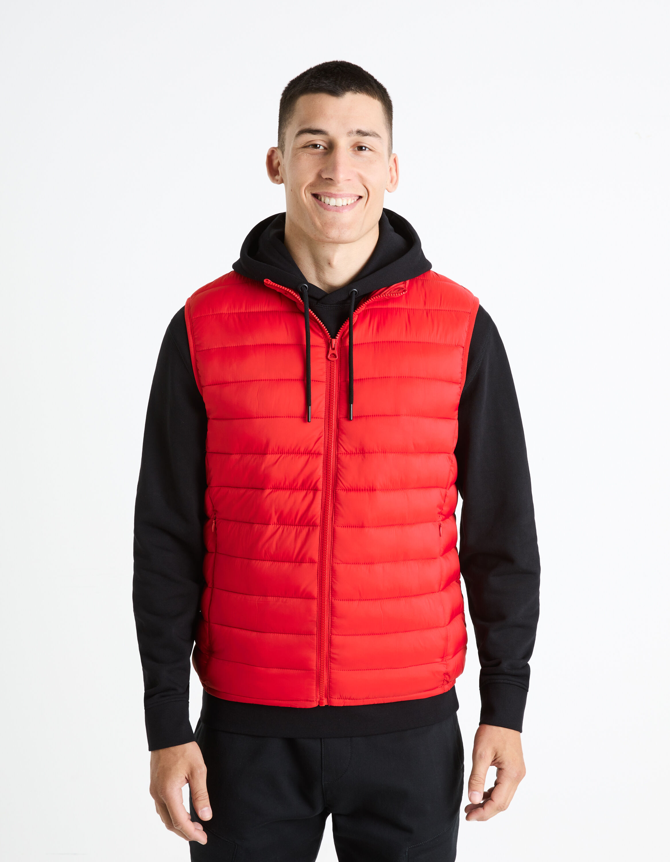 Doudoune light sans manche - rouge