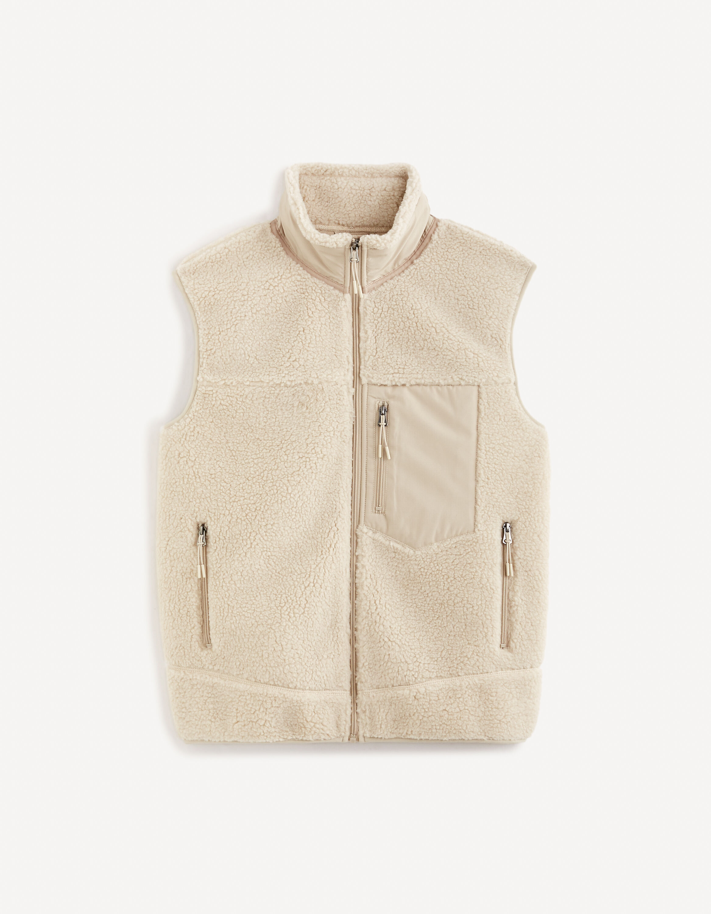Blouson en sherpa sans manches - naturel