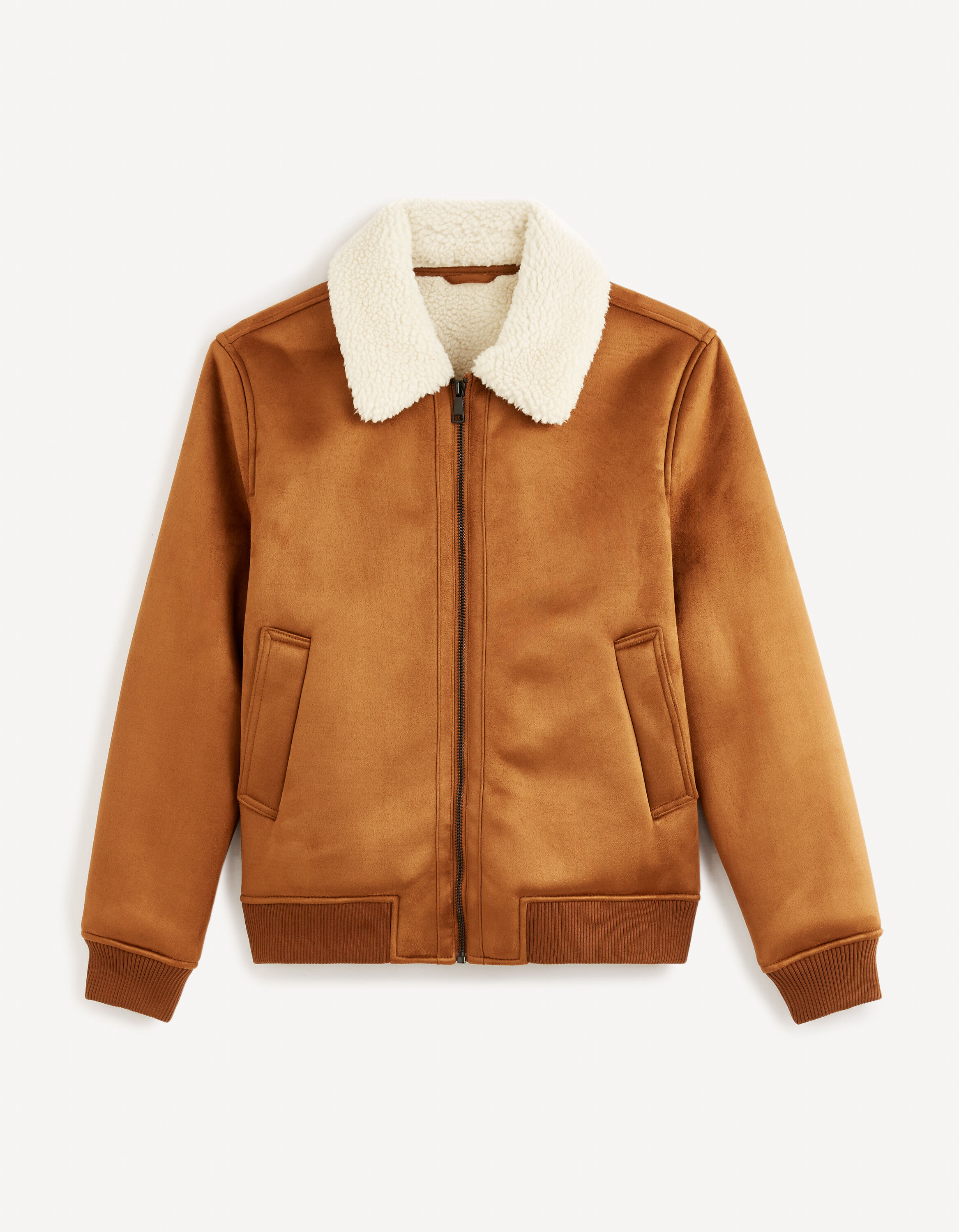 Blouson aviateur doubl&eacute; sherpa - camel