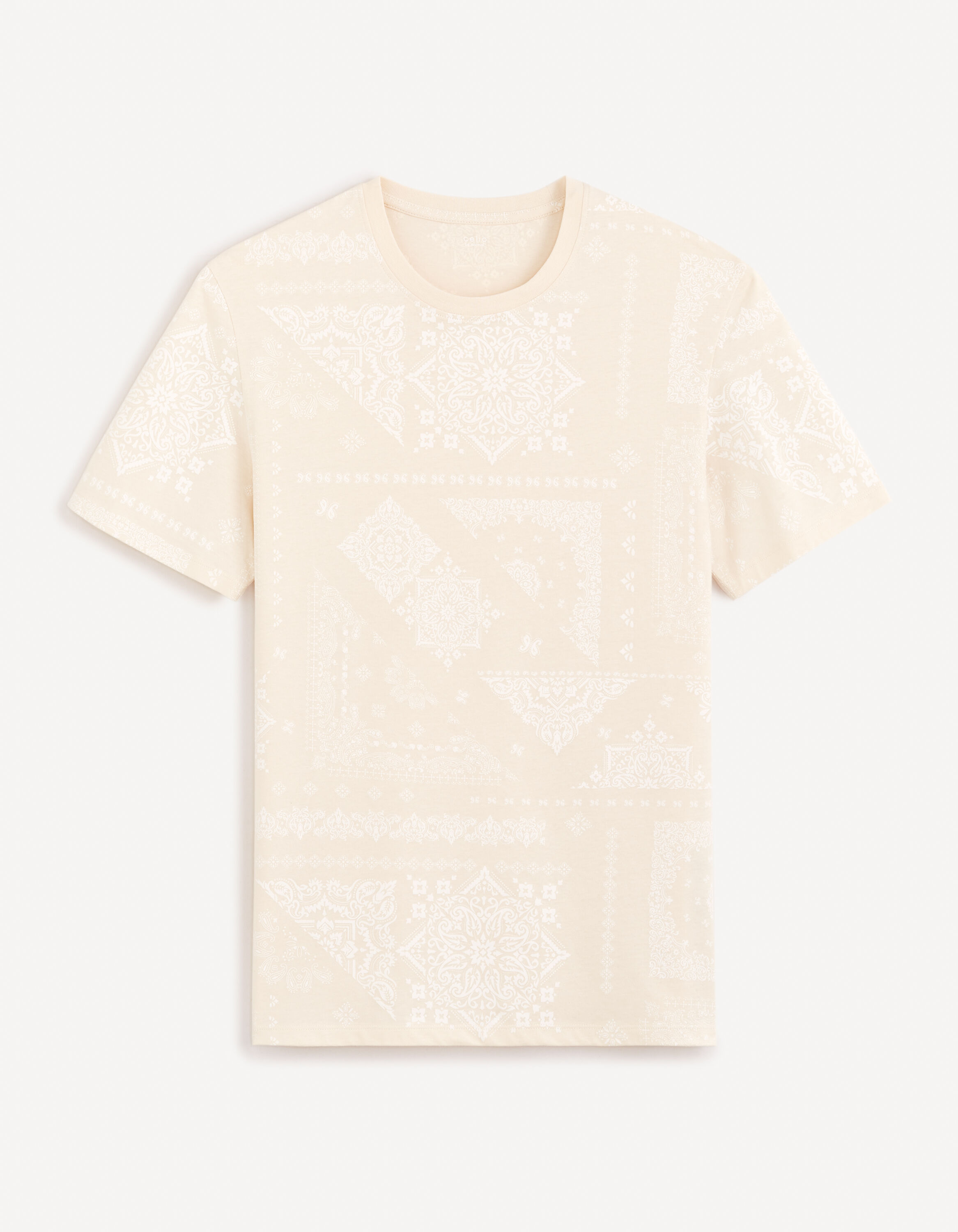 T-shirt col rond 100% coton - beige