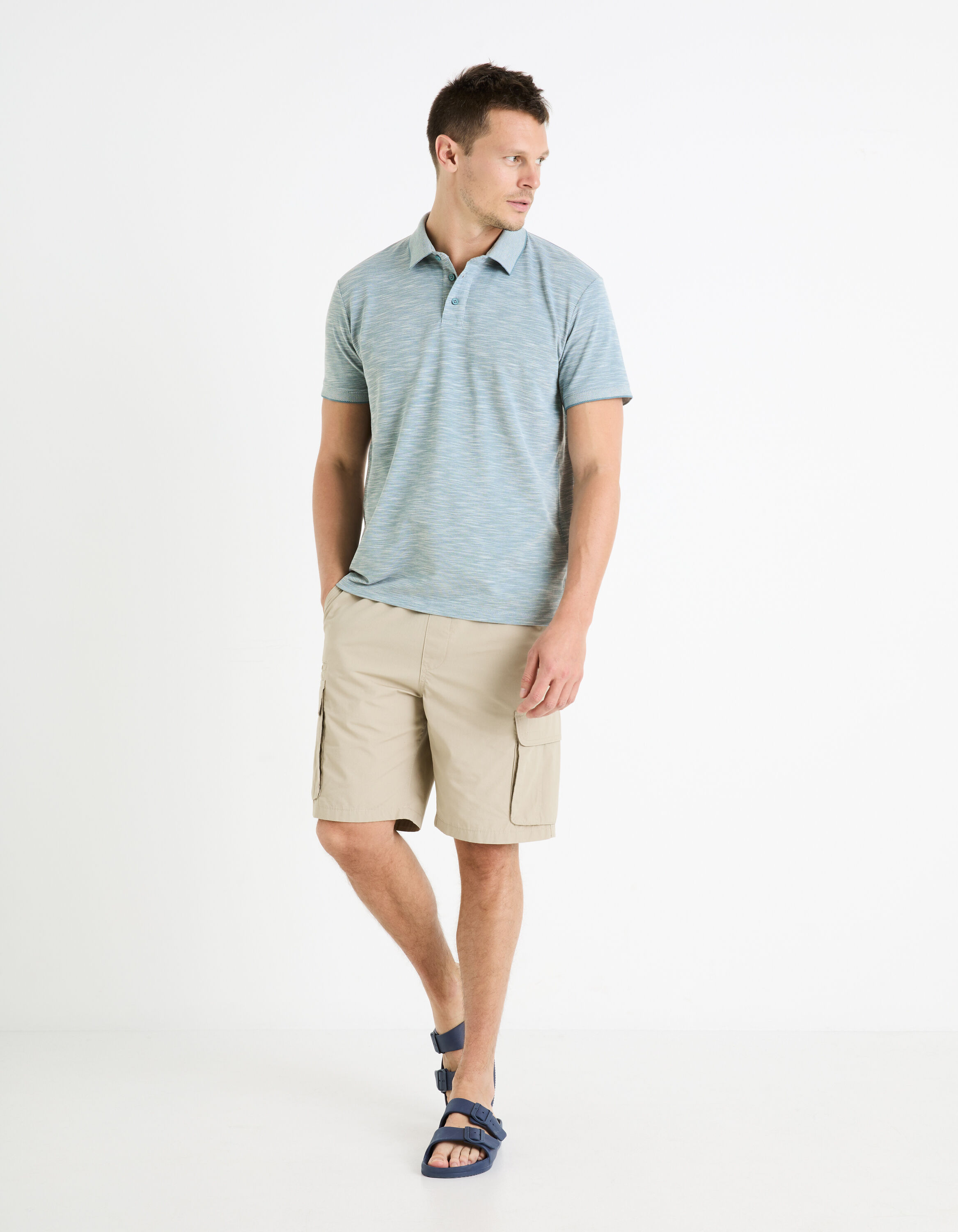 Polo piqu&eacute; - bleu