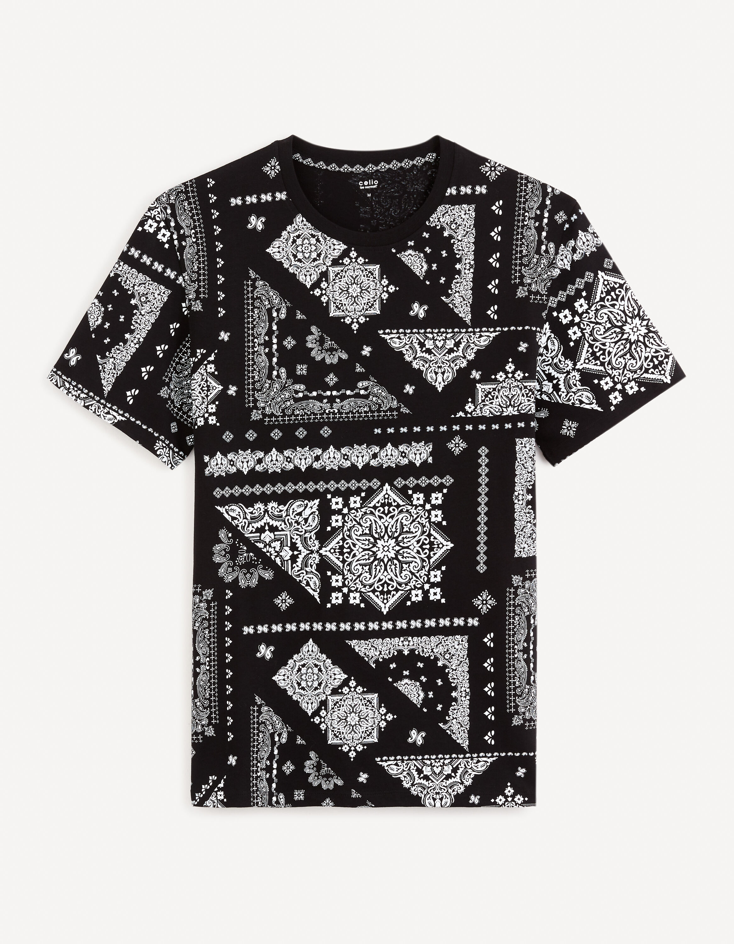 T-shirt col rond 100% coton - noir