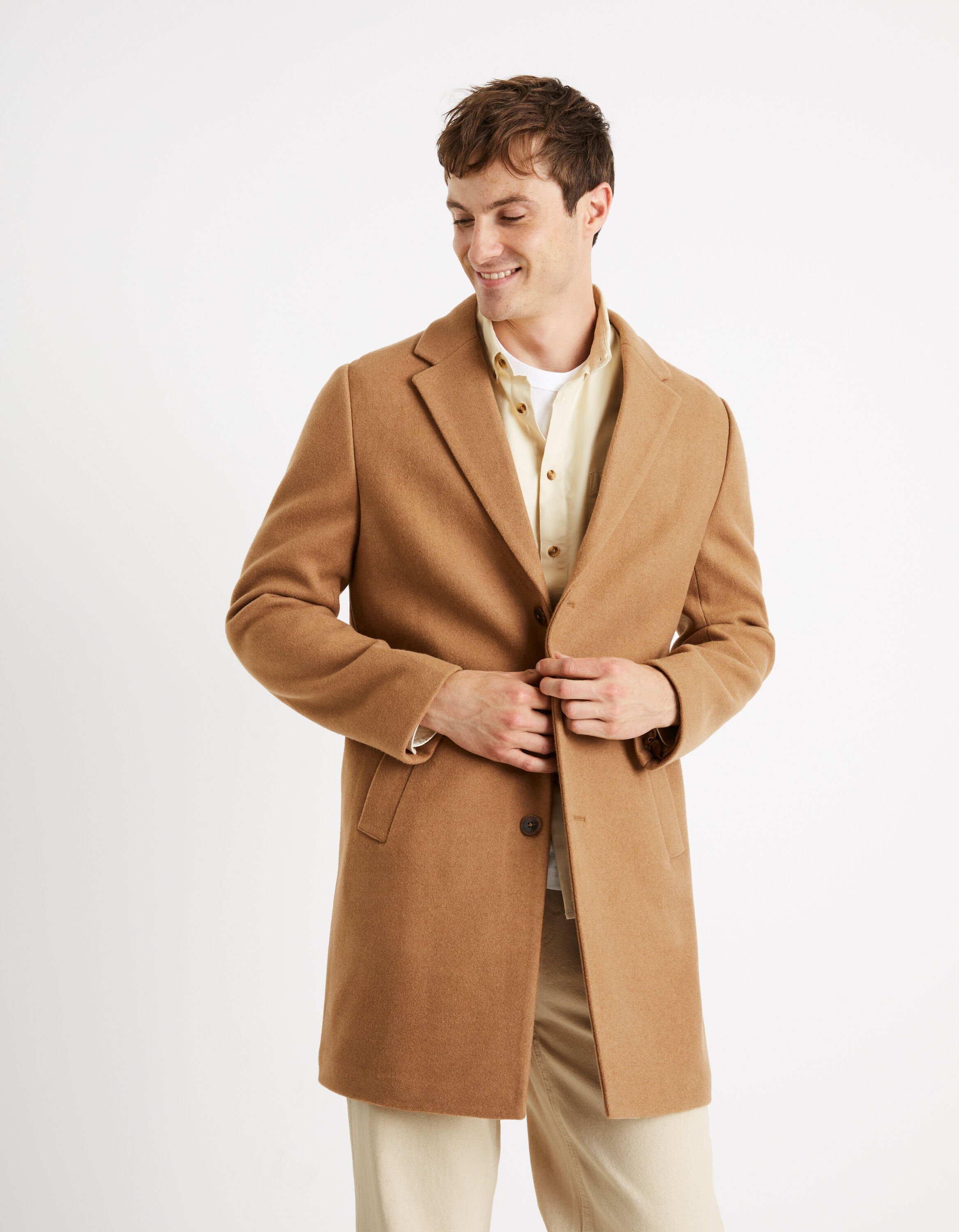 Manteau en maille - camel