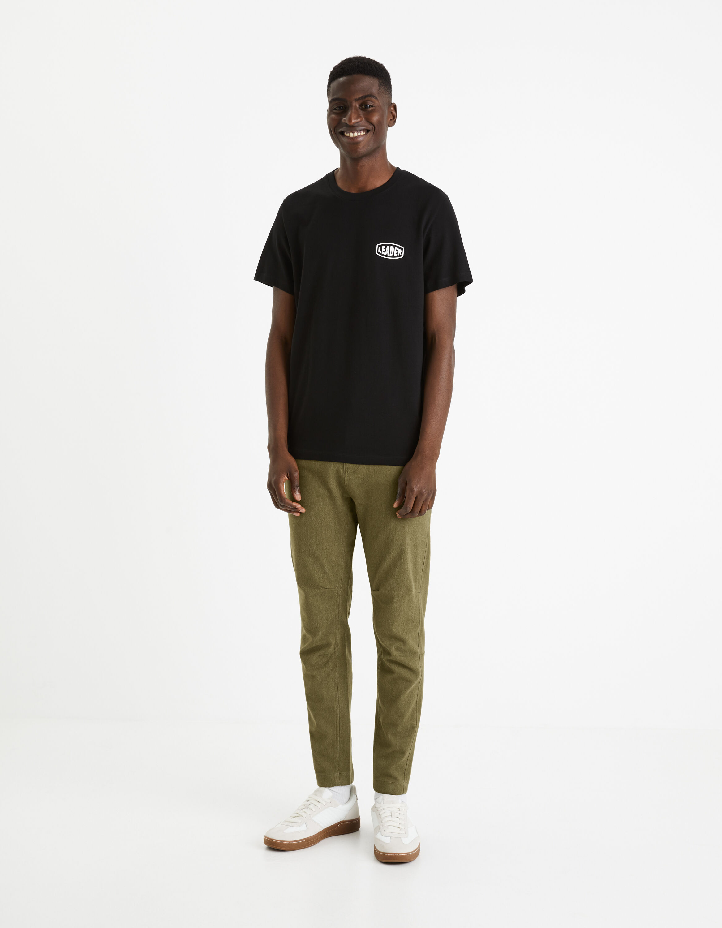 T-shirt col rond 100% coton - noir