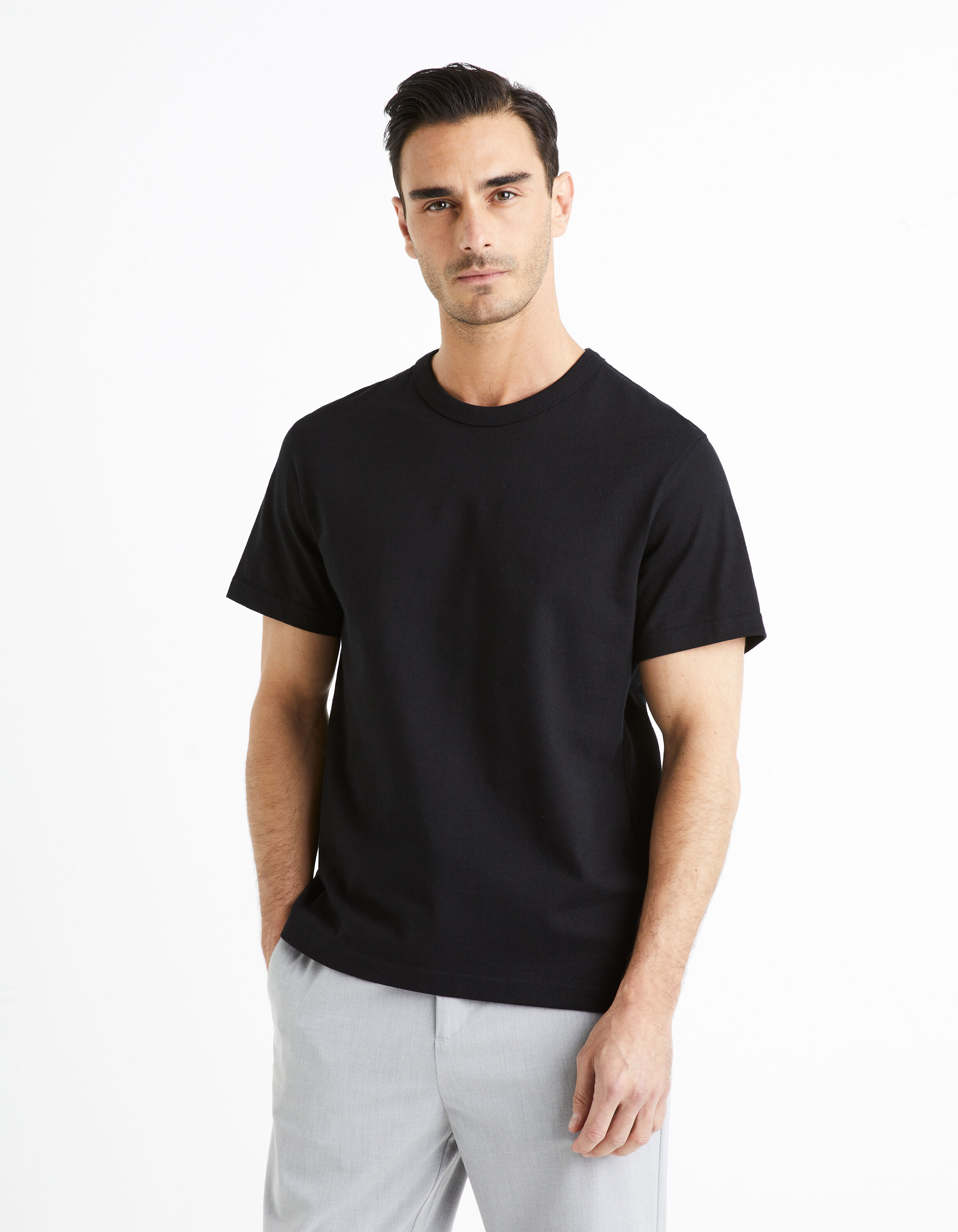 T-shirt boxy 100% coton - noir