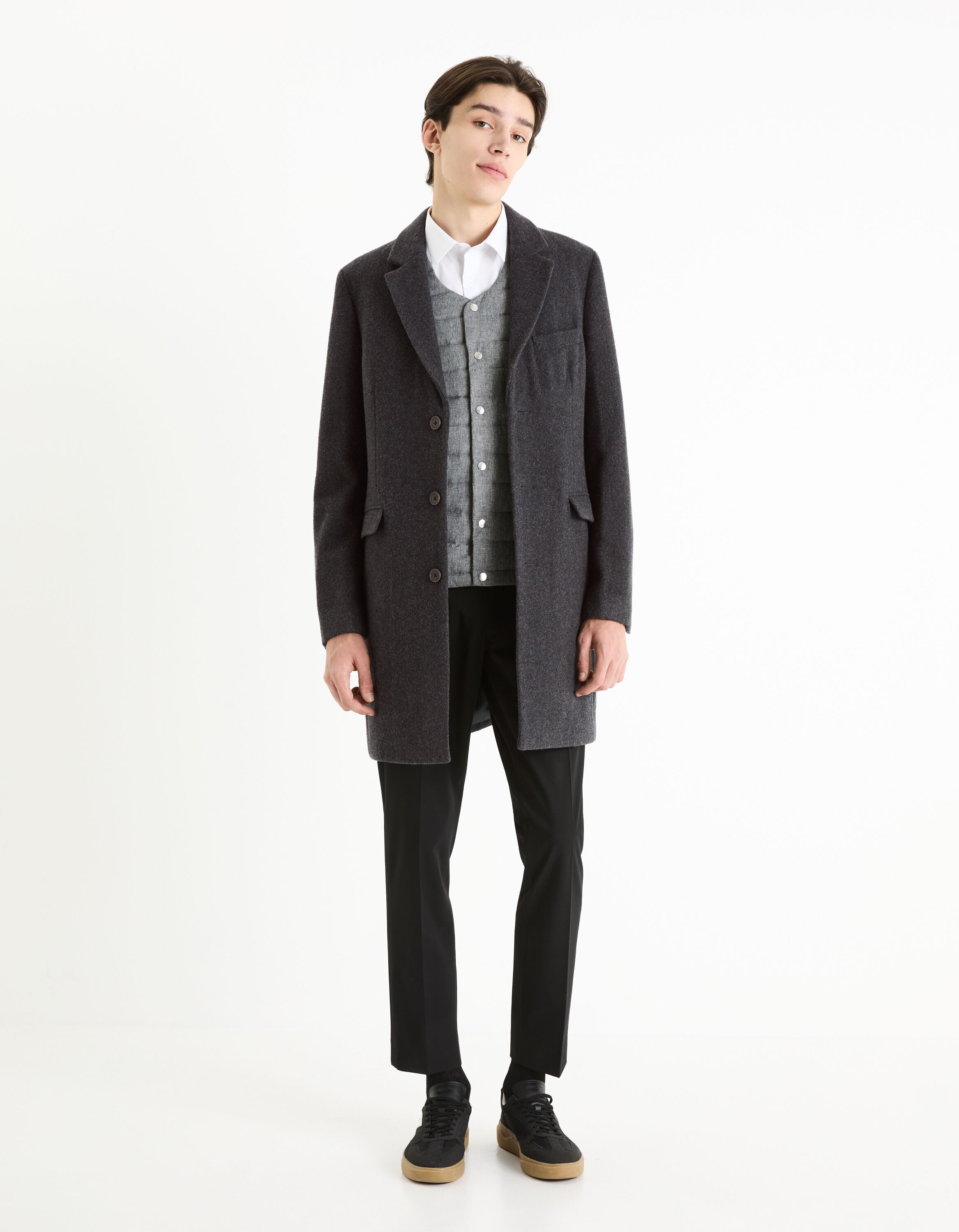 Doudoune light sans manche col rond - gris