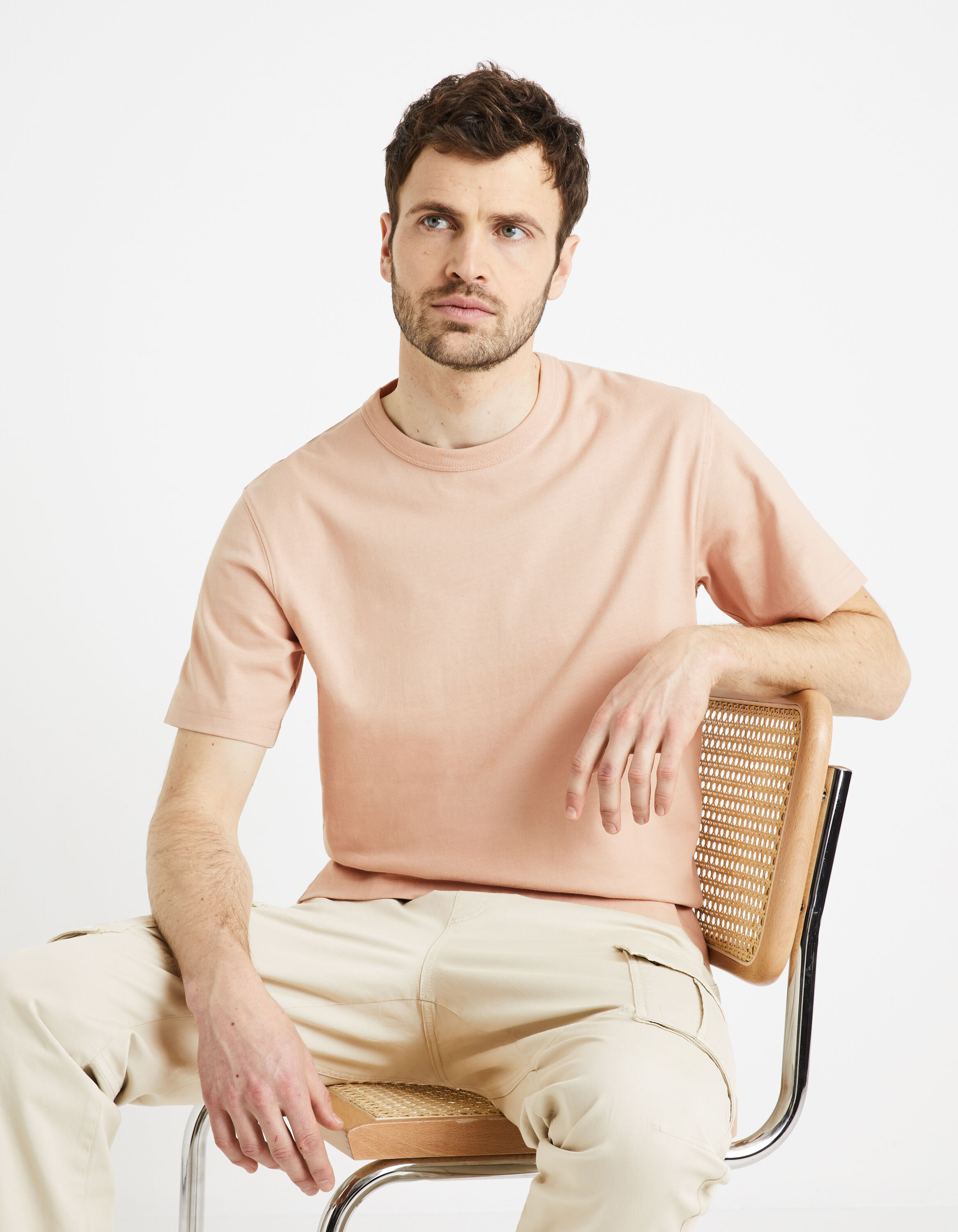 T-shirt boxy 100% coton - rouge fonc&eacute;