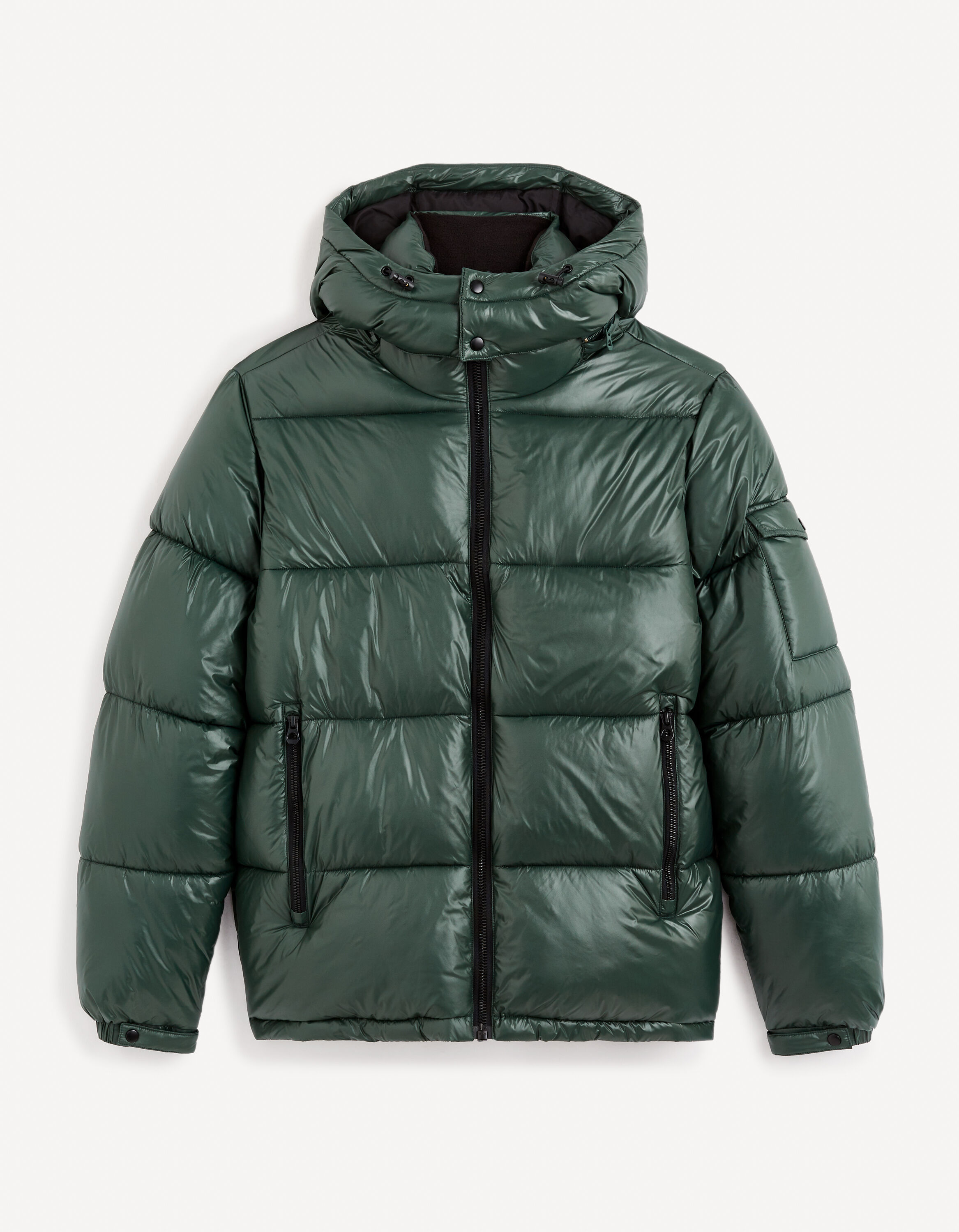 Doudoune chaude tissu brillant - vert