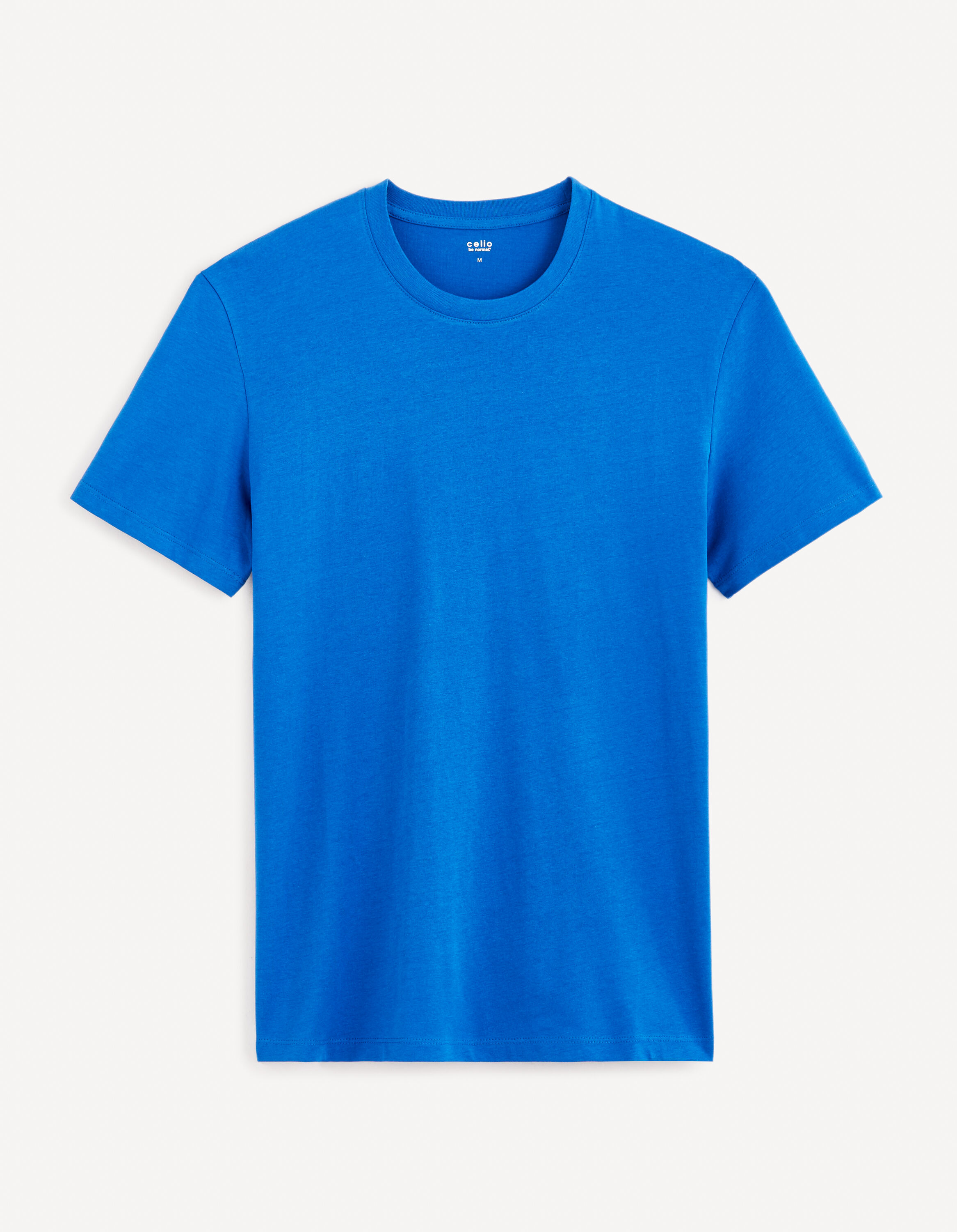 T-shirt col rond 100% coton - bleu