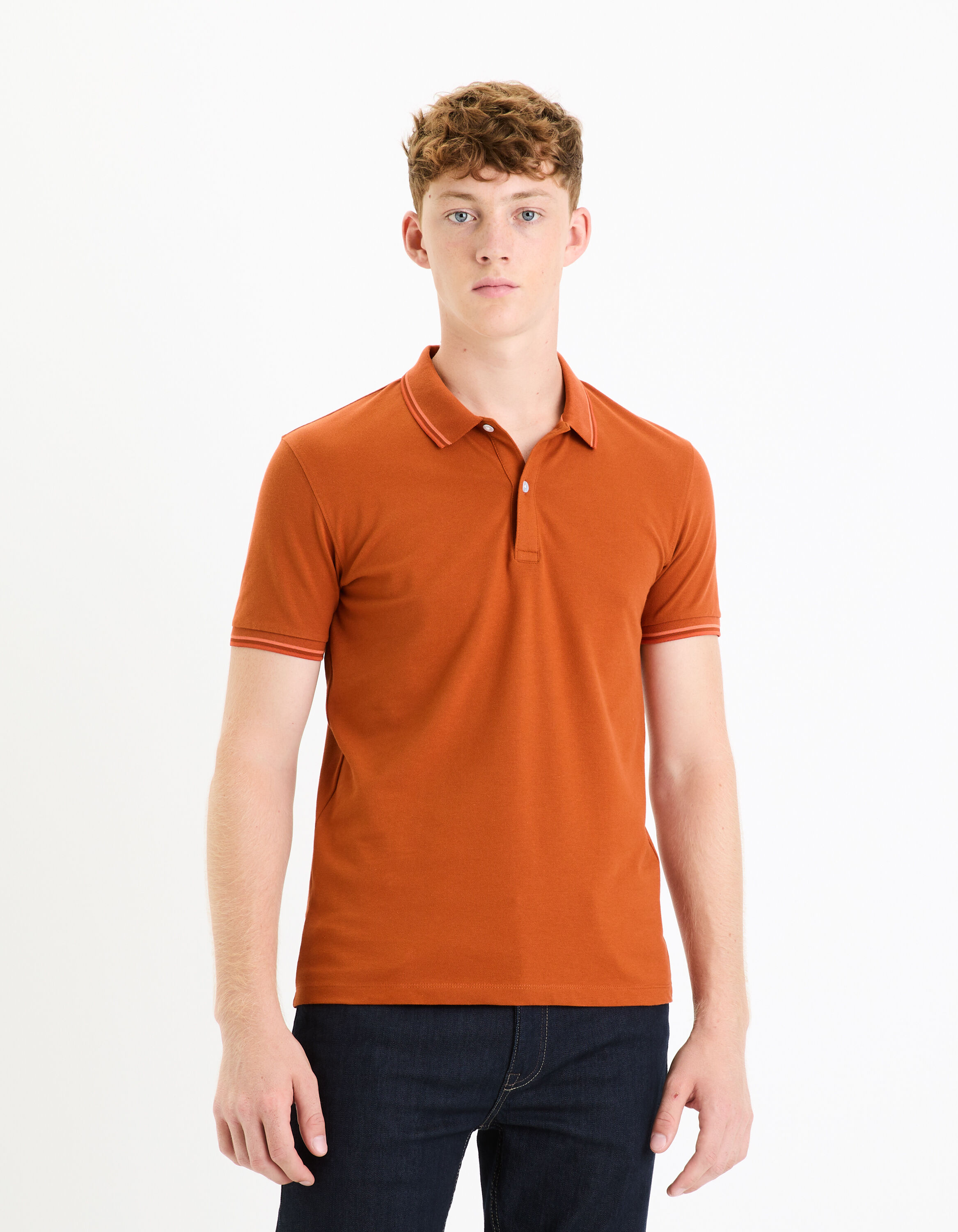 Polo piqu&eacute; - orange fonc&eacute;