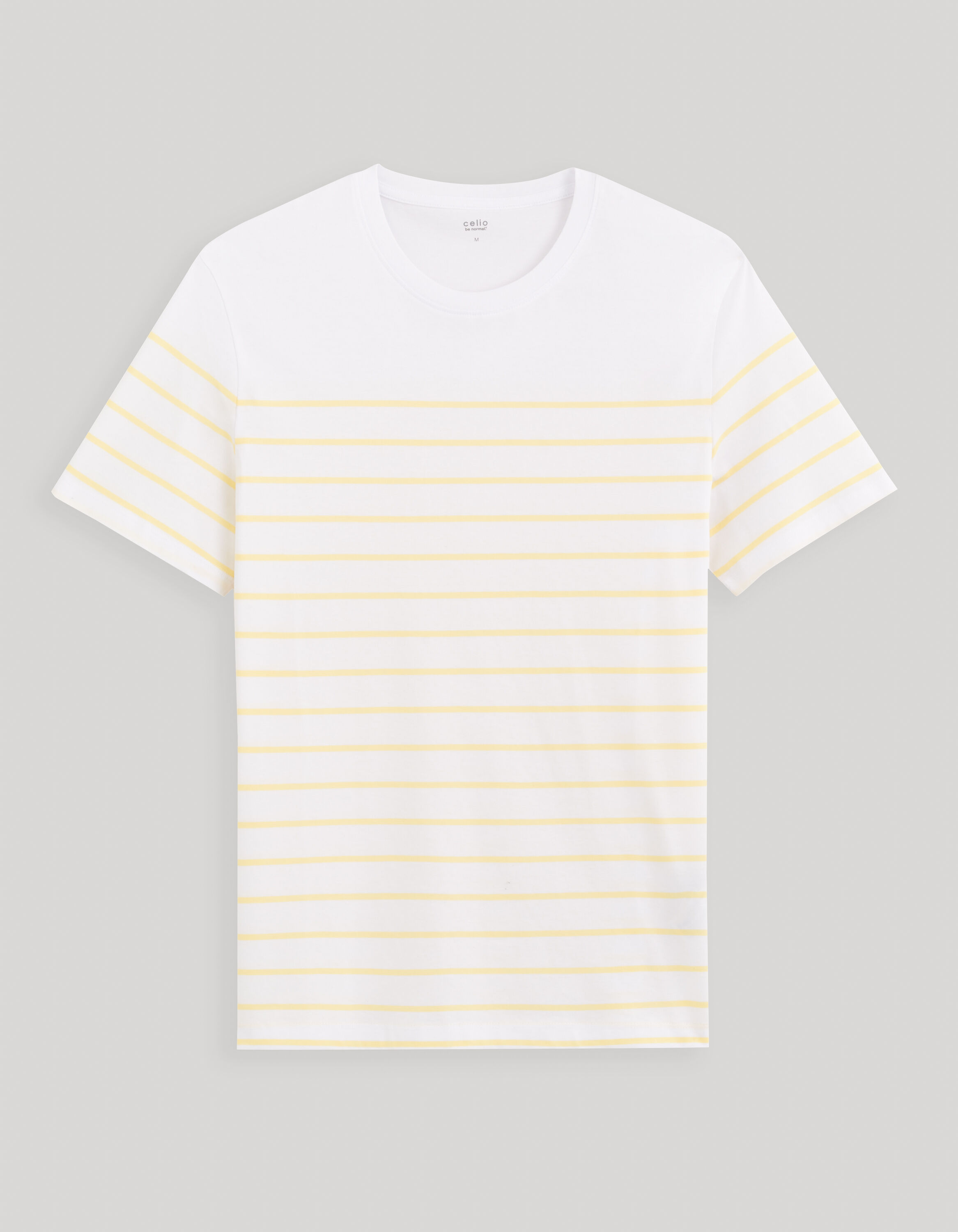 T-shirt col rond 100% coton -jaune