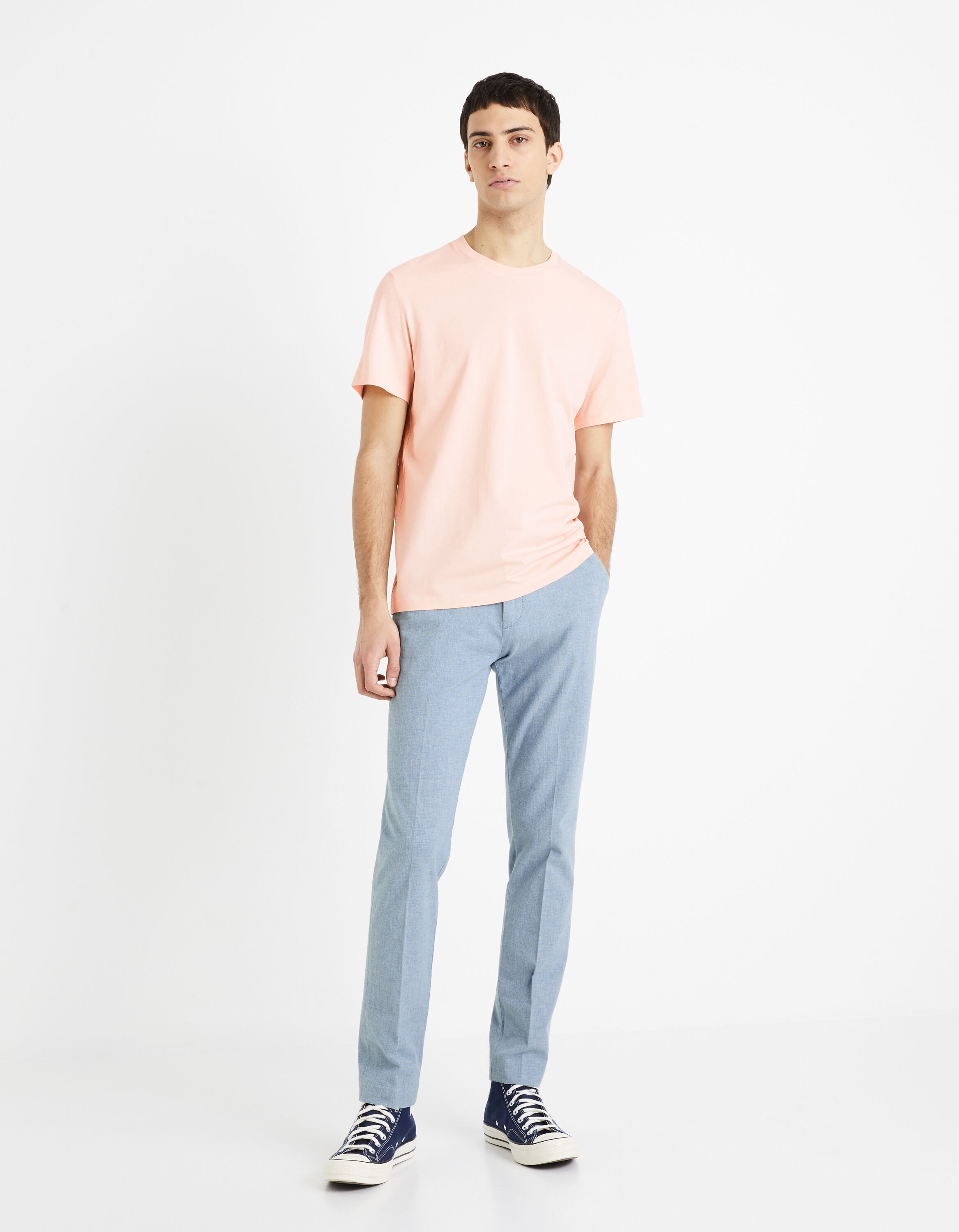 T-shirt col rond 100% coton - rose