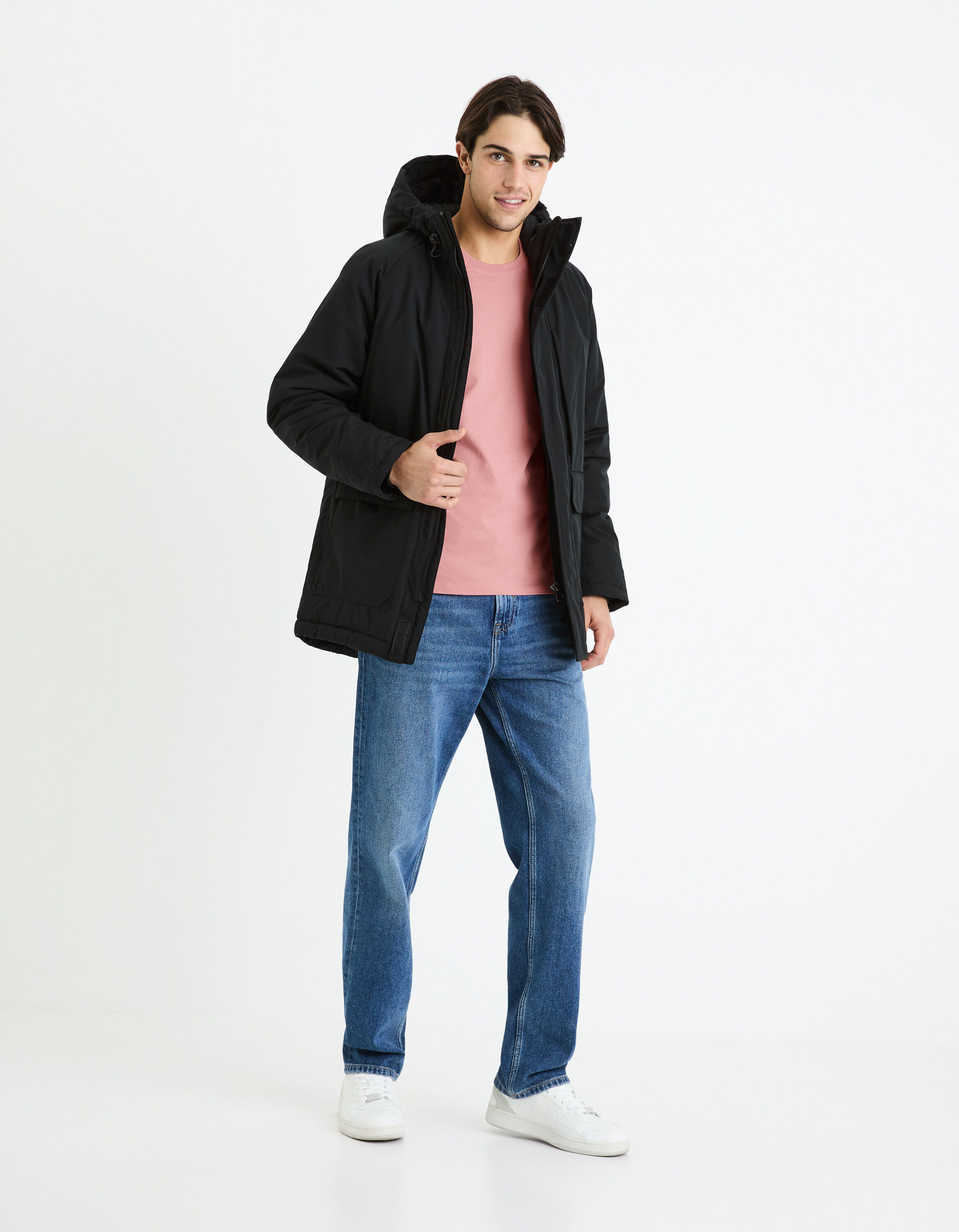 Parka &agrave; capuche - noir