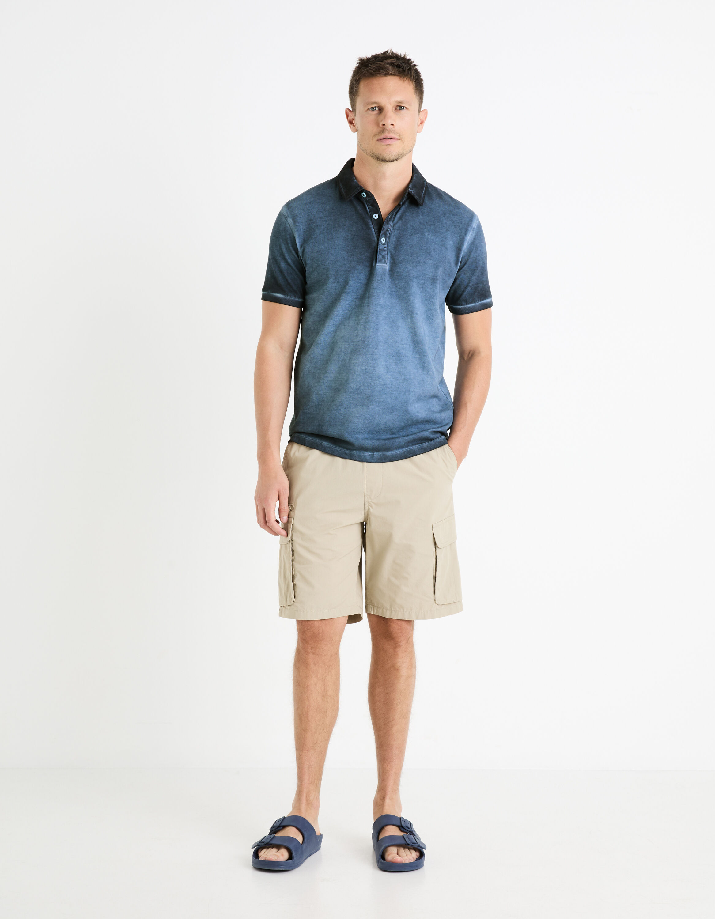 Polo piqu&eacute; 100% coton - bleu