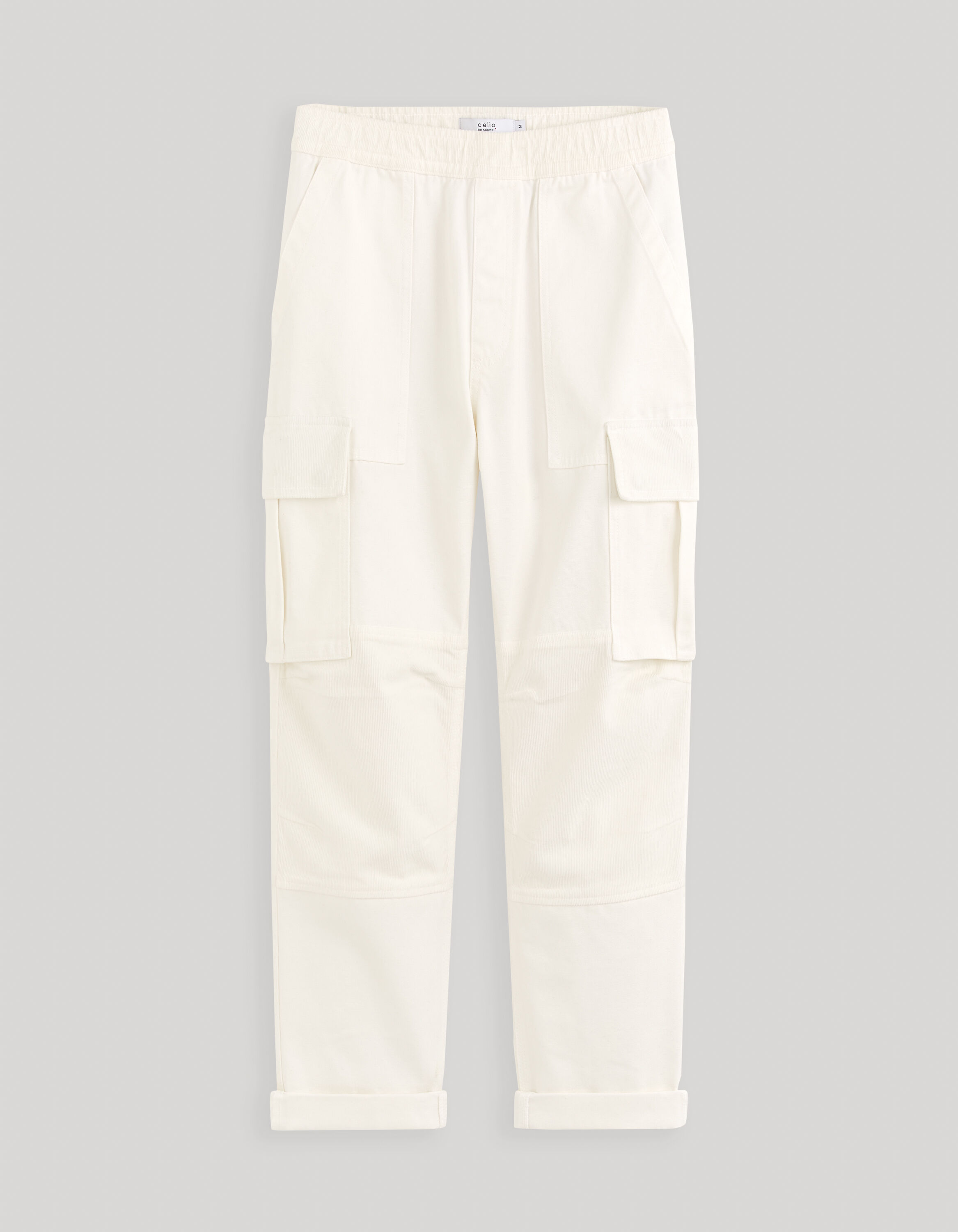 Pantalon cargo bi-couleur 100% coton - beige