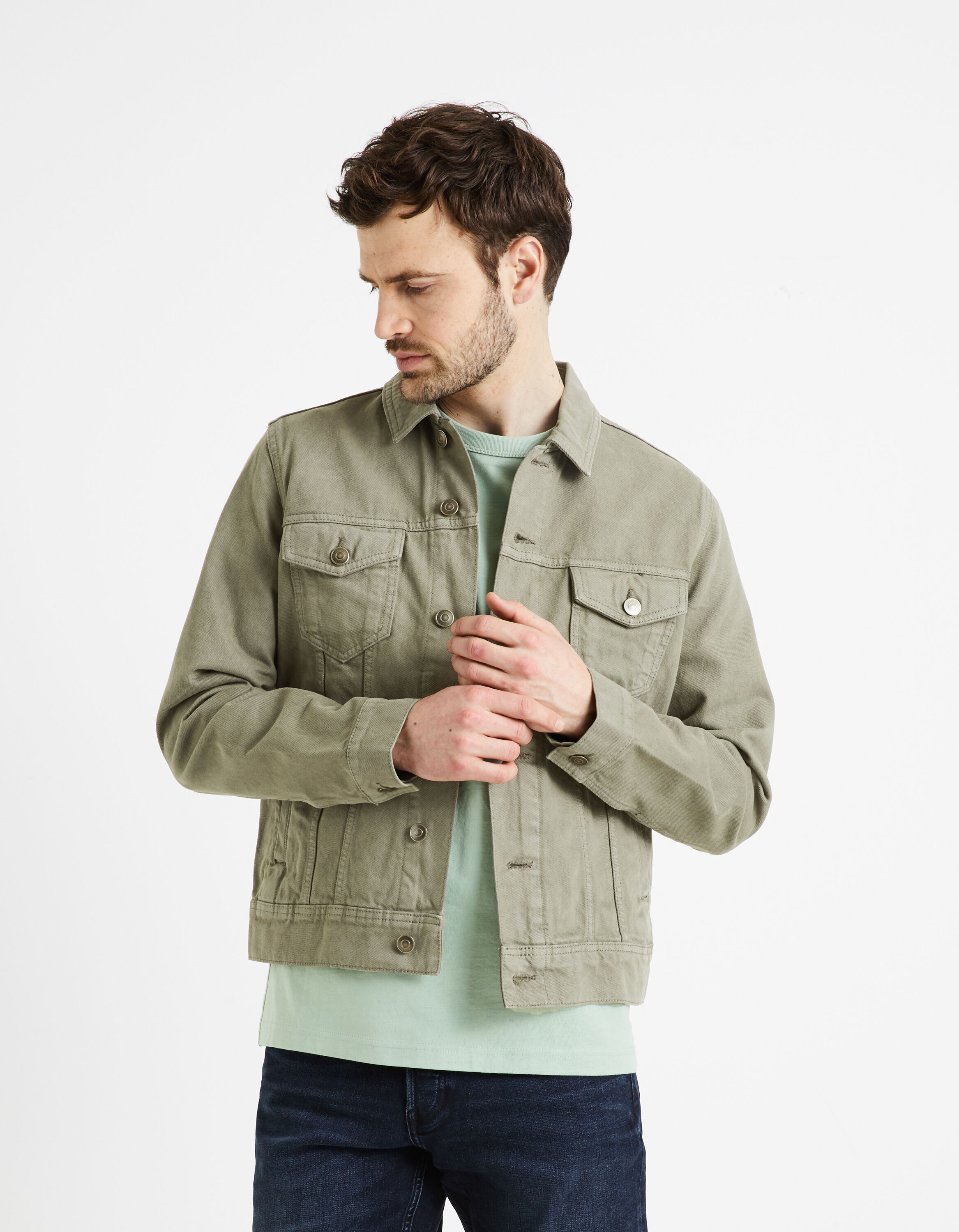 Veste en jean - kaki