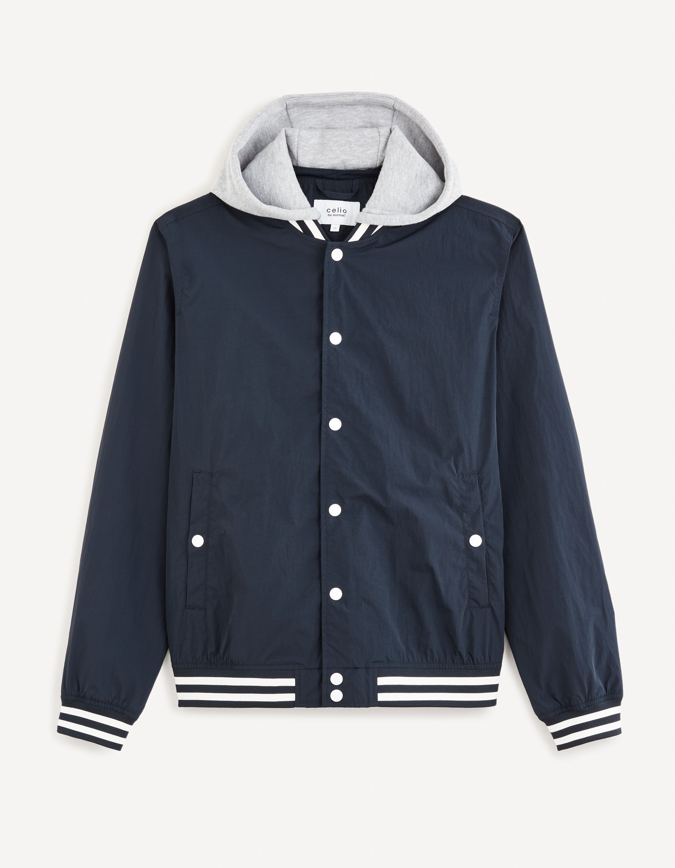 Blouson teddy &agrave; capuche - marine