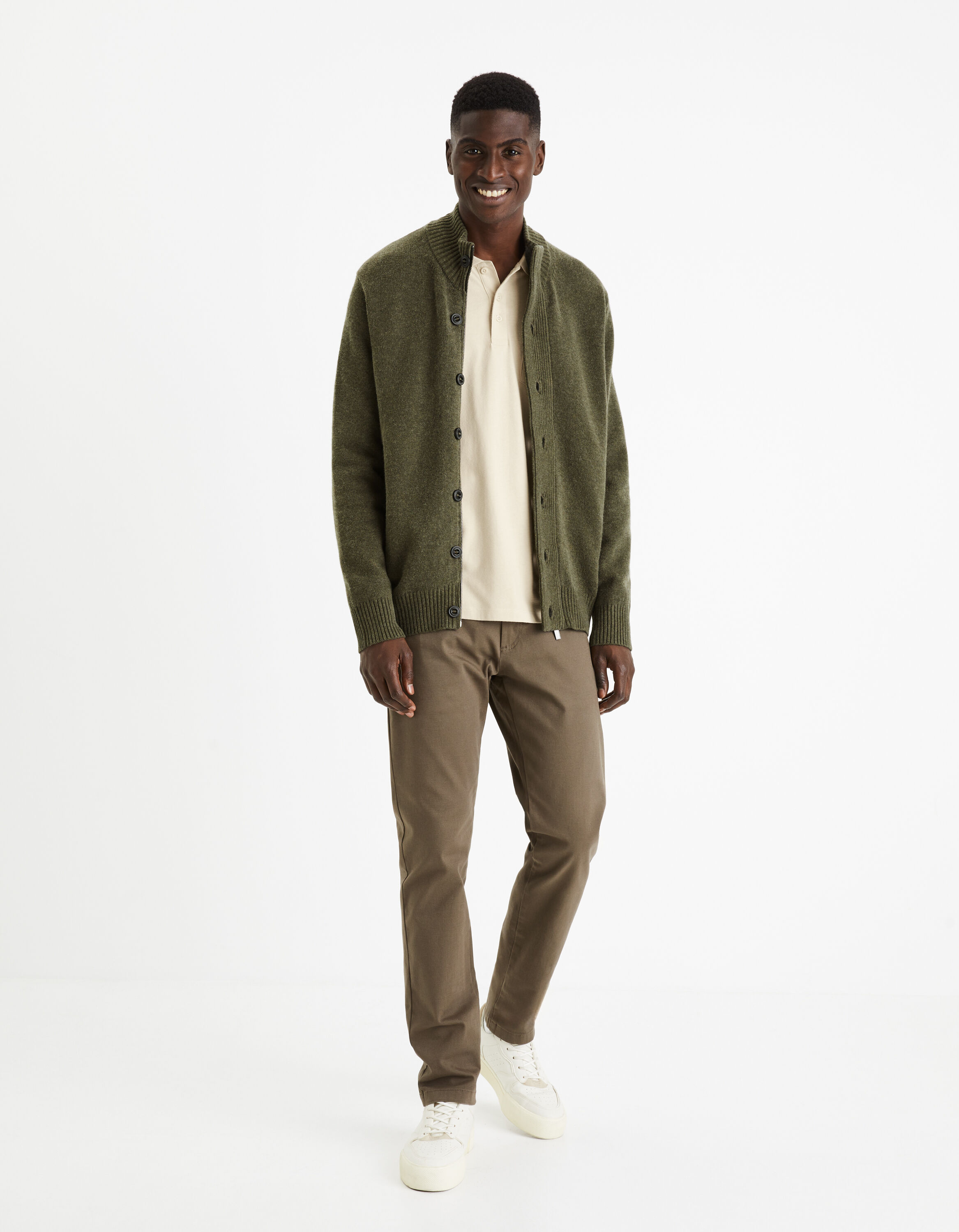 Polo jersey manches longues 100% coton - beige