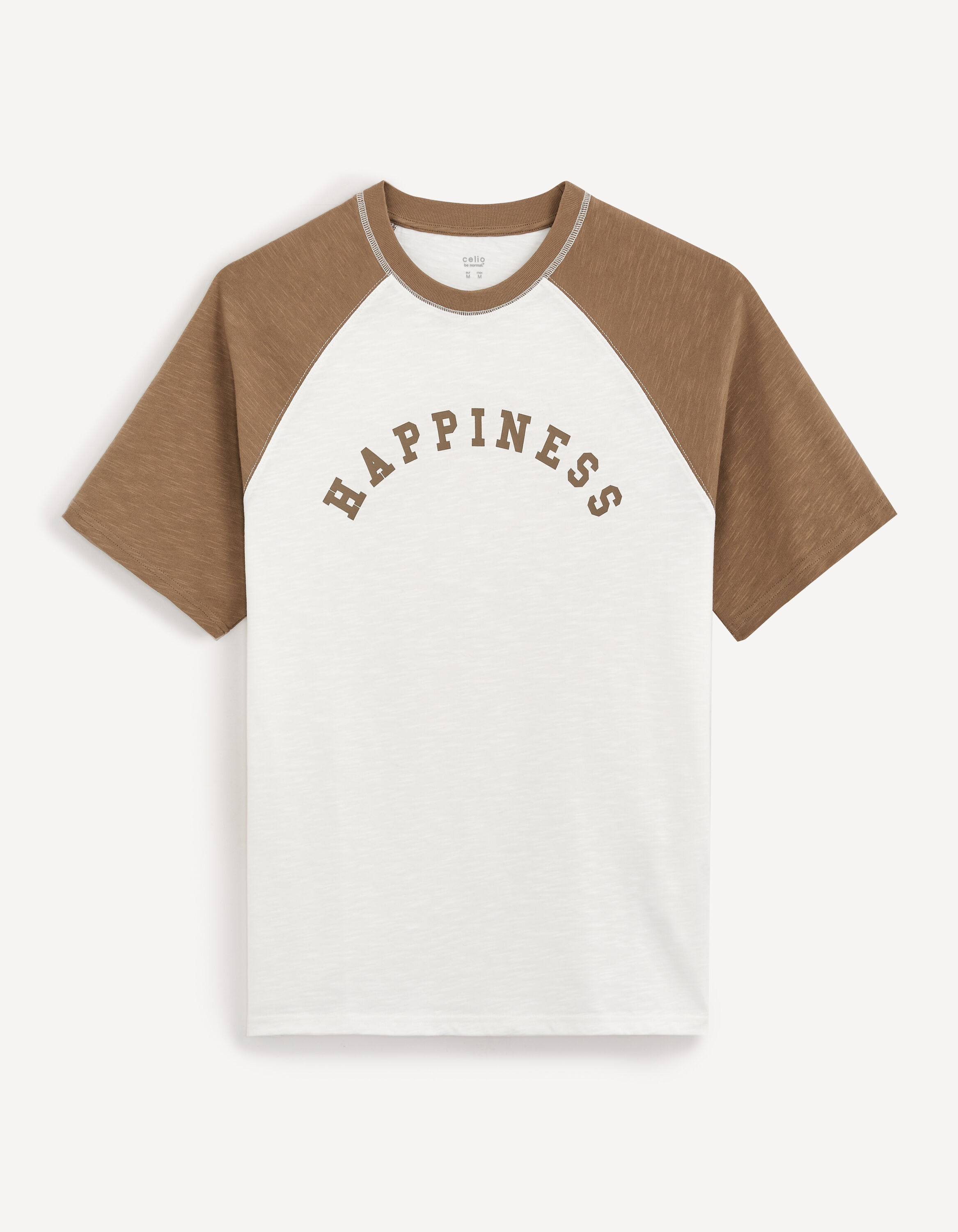 T-shirt col rond 100% coton - marron