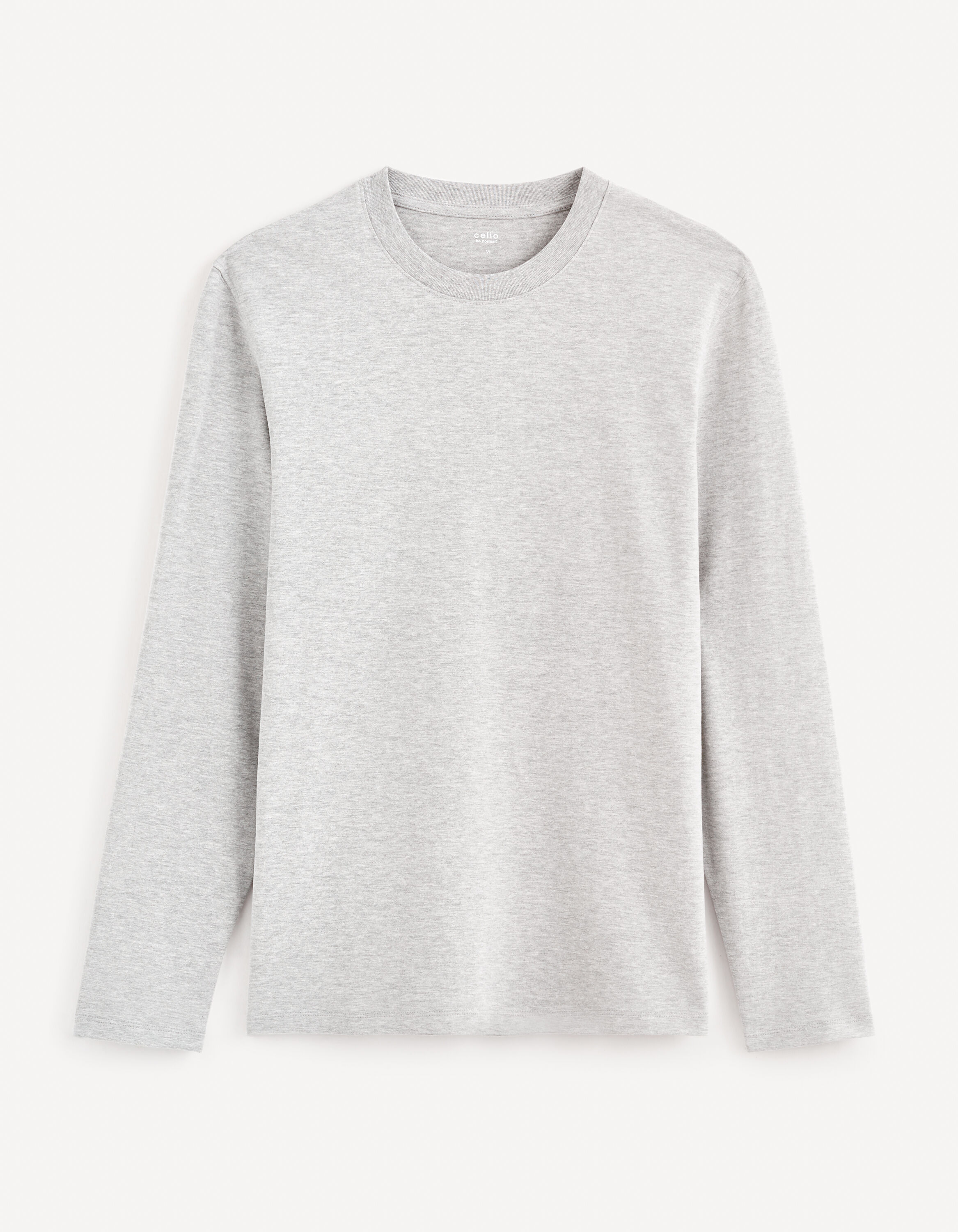 T-shirt col rond 100% coton -gris chine