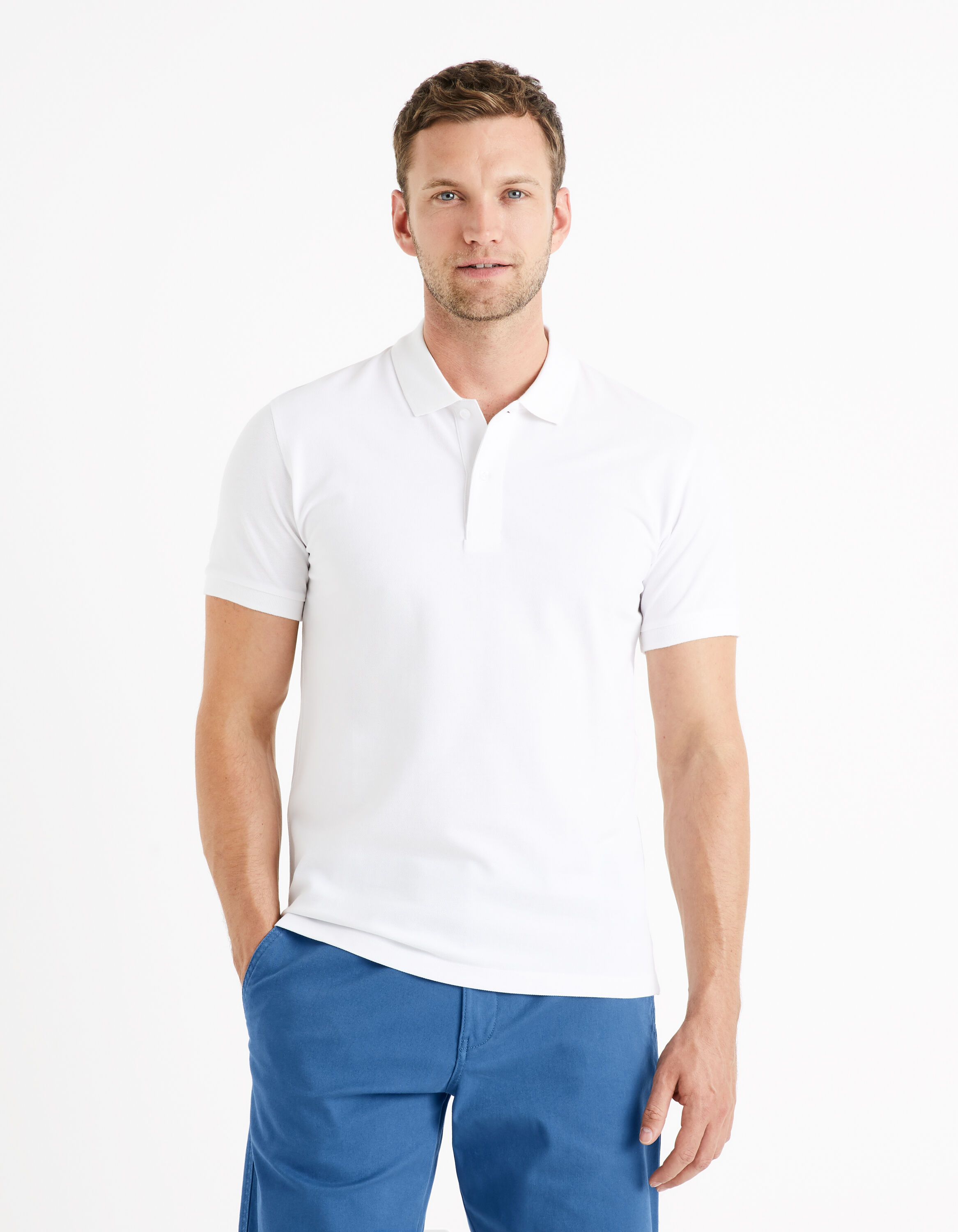 Polo piqu&eacute; 100% coton - blanc
