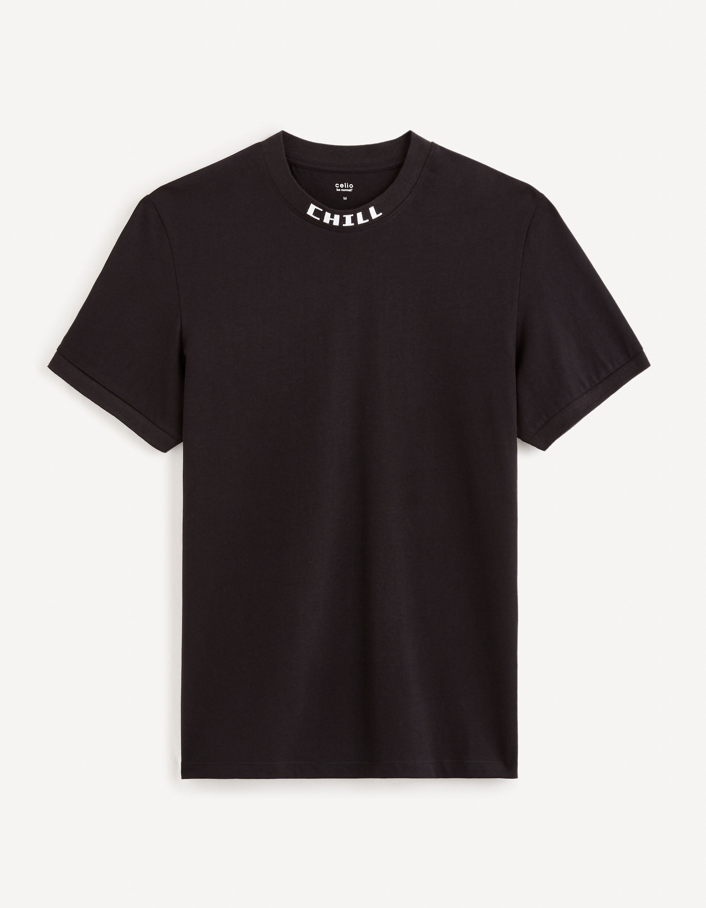 T-shirt col rond 100% coton - noir