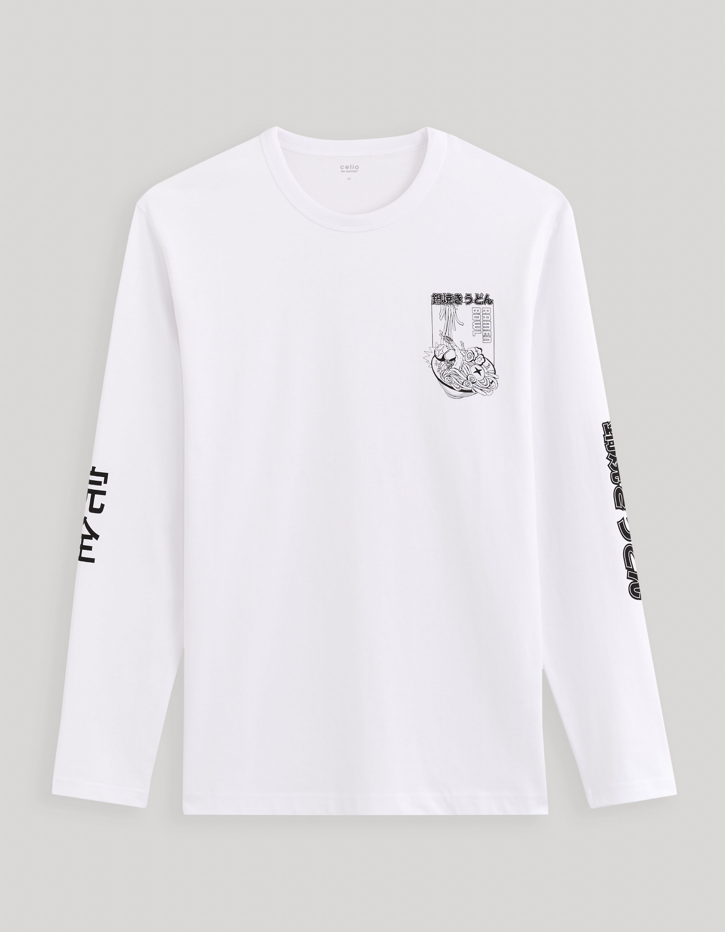 T-shirt manches longues 100% coton - blanc
