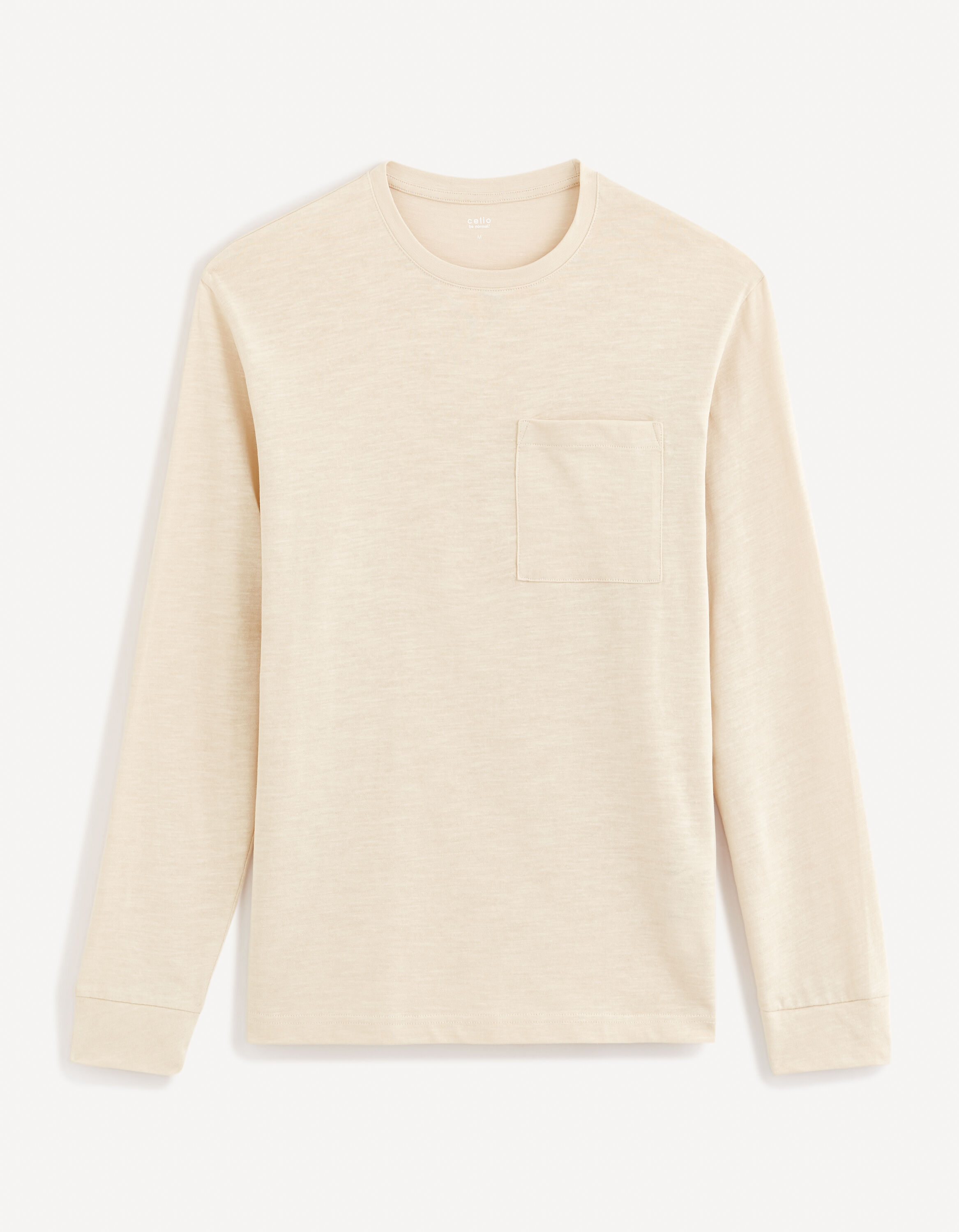 T-shirt manches longues 100% coton - beige