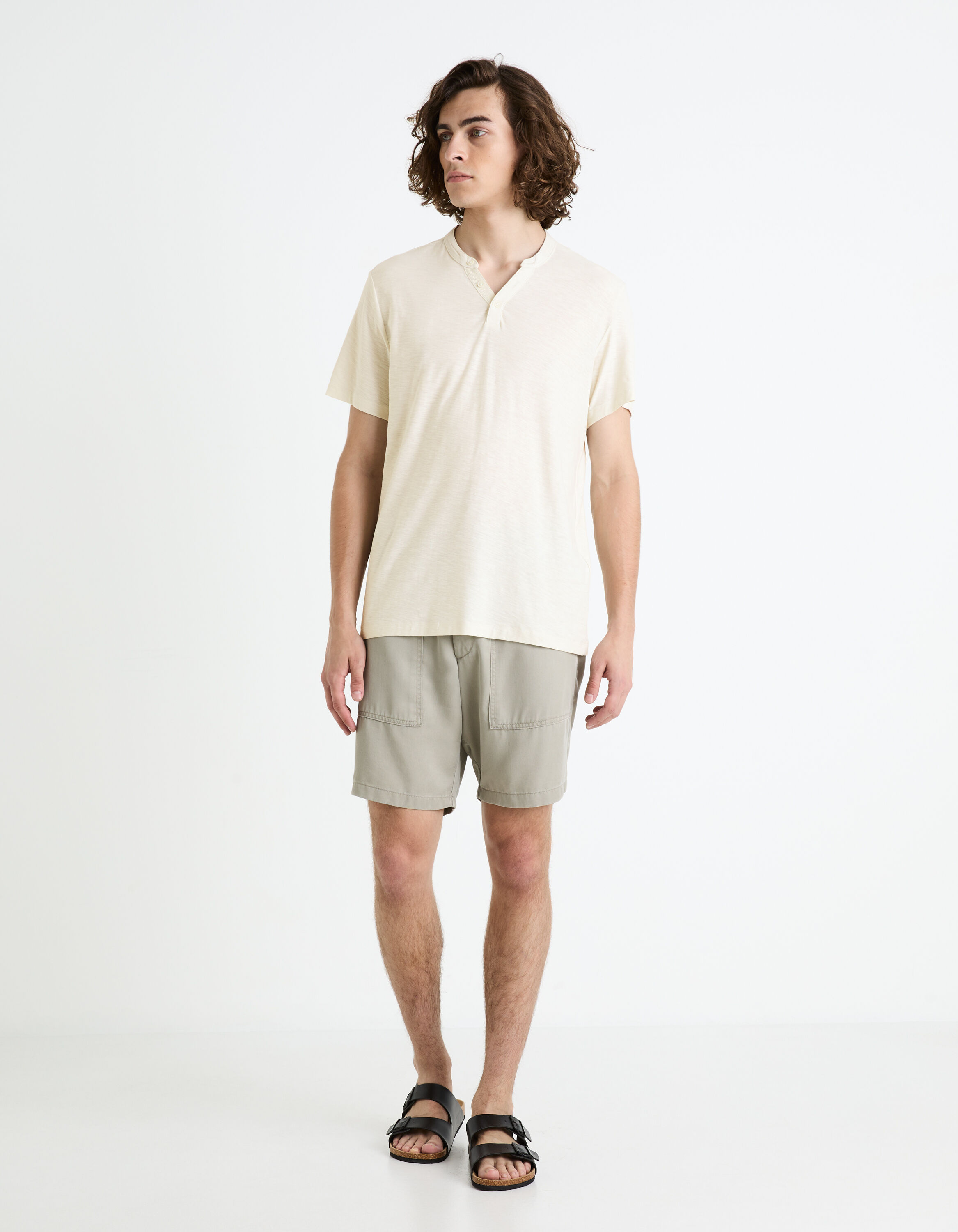 T-shirt col rond 100% coton - gris