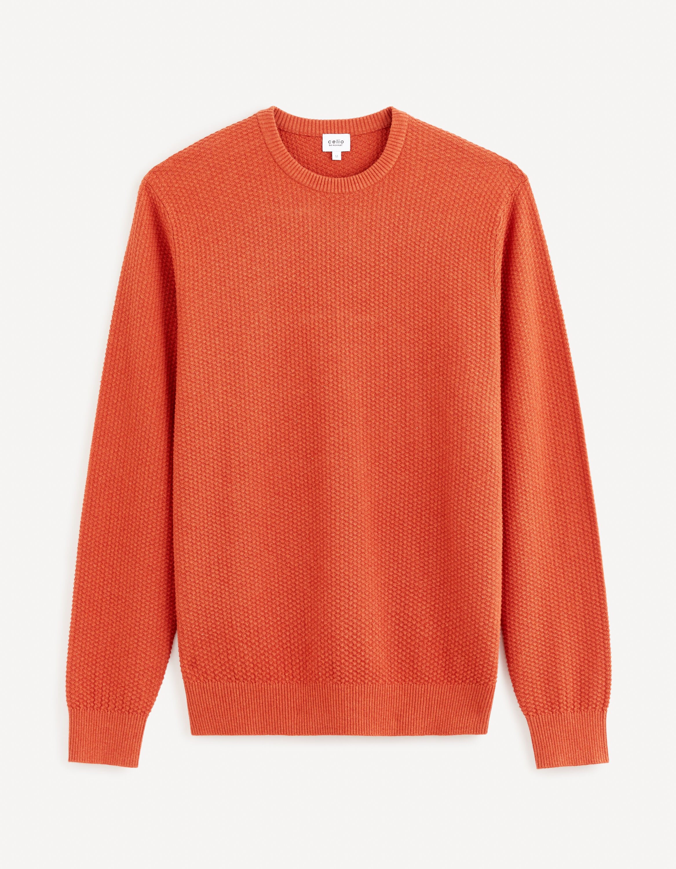 Pull col rond 100% coton - orange