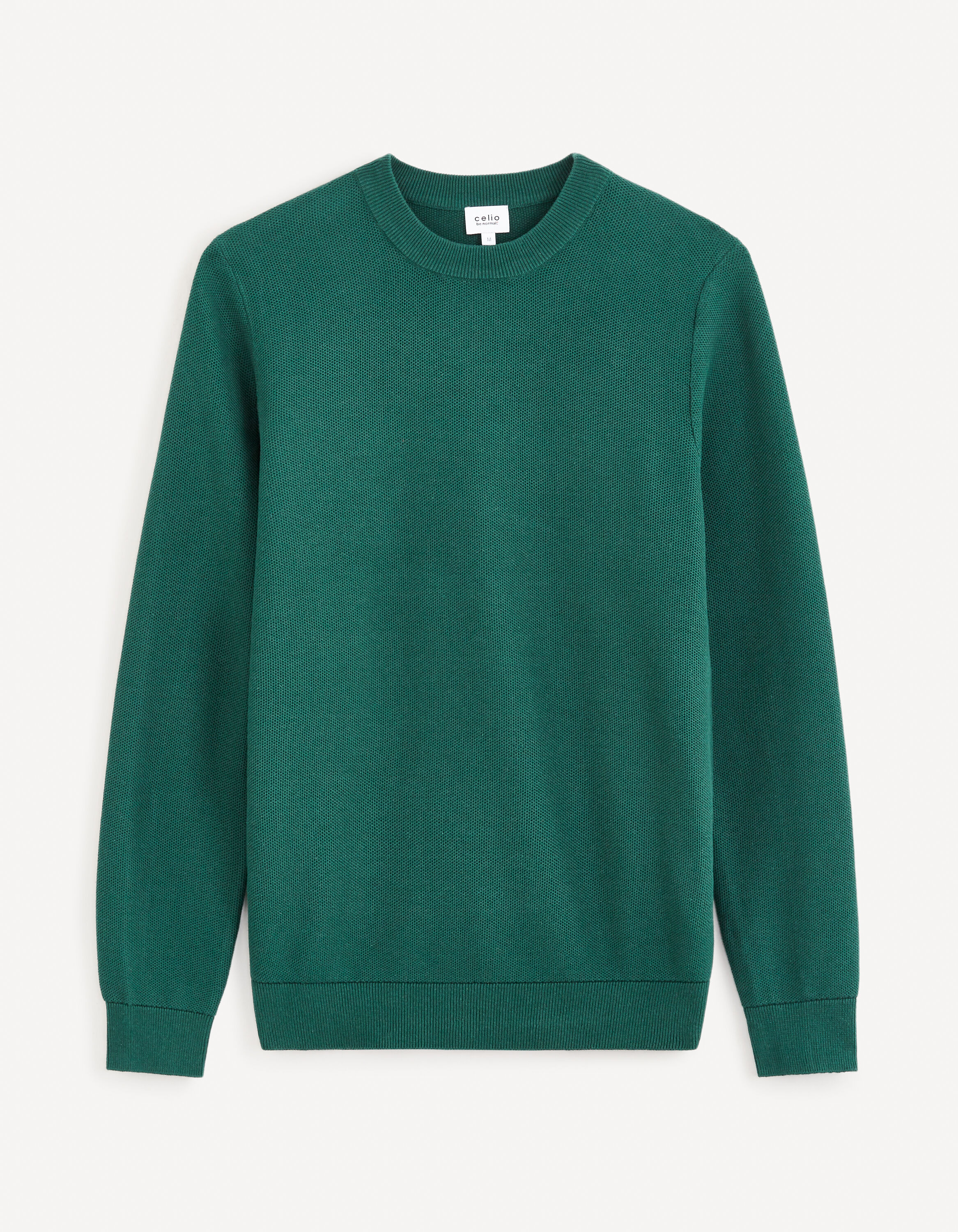 Pull col rond 100% coton - vert