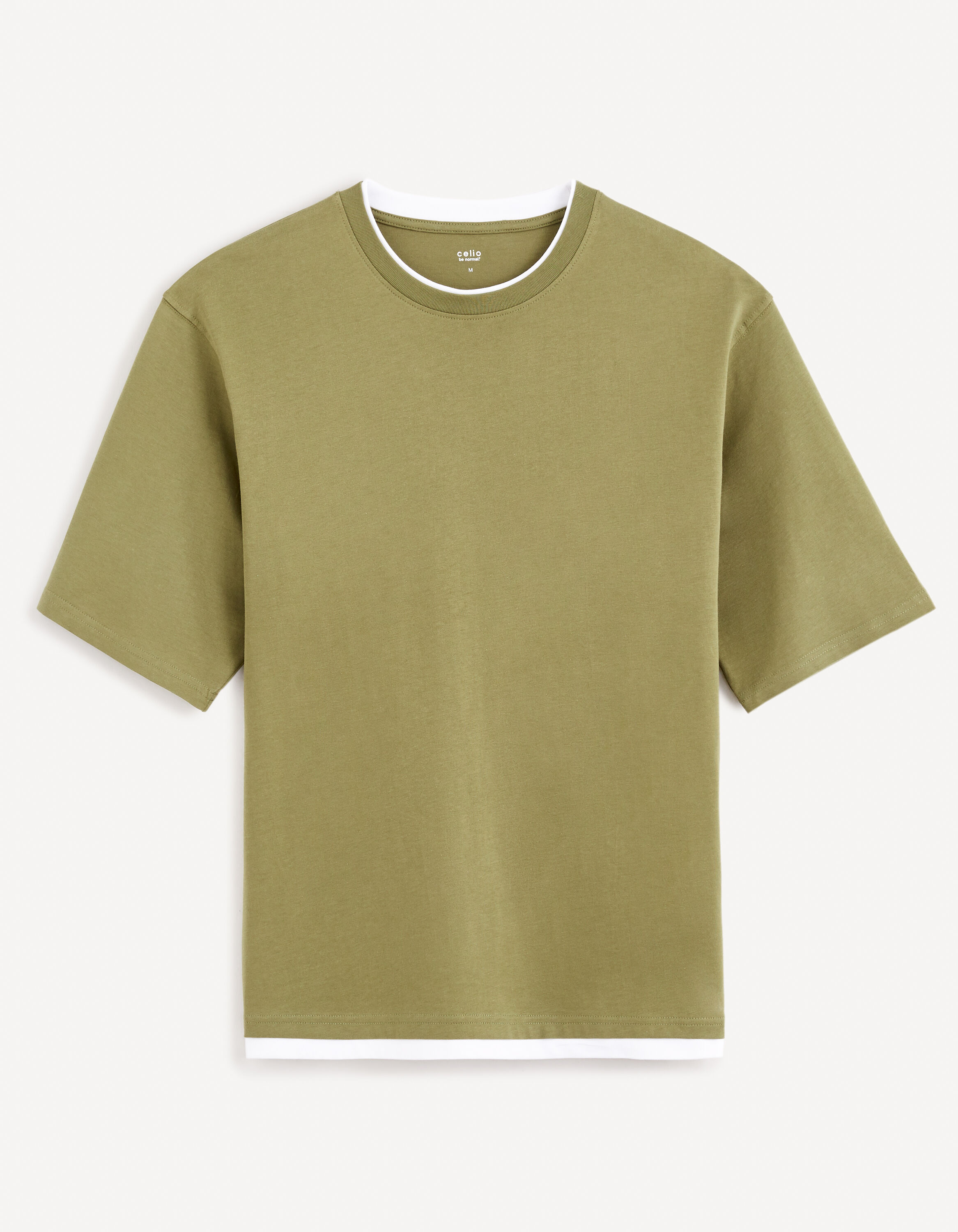 T-shirt col rond 100% coton - kaki