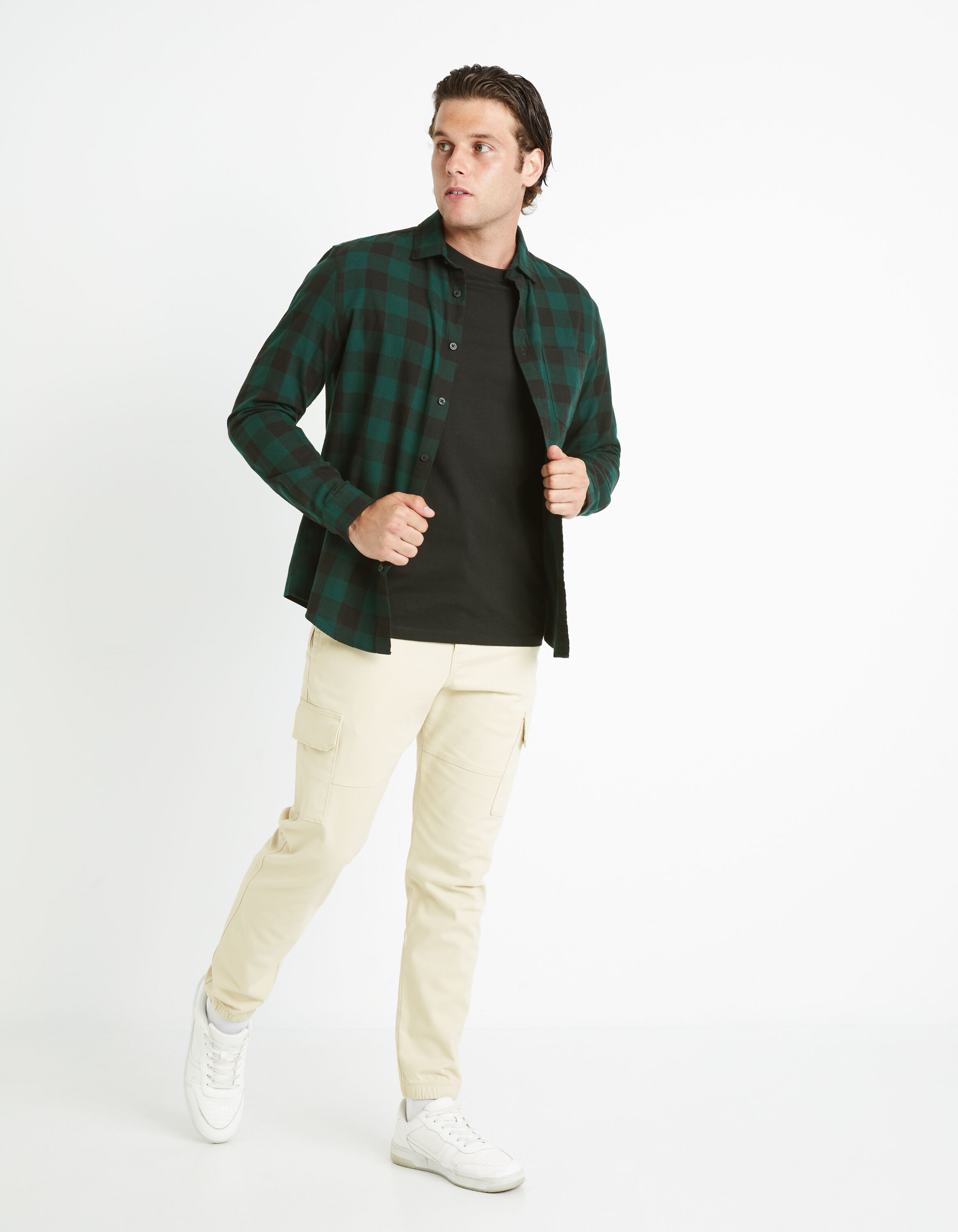 Pantalon slim cargo - sand