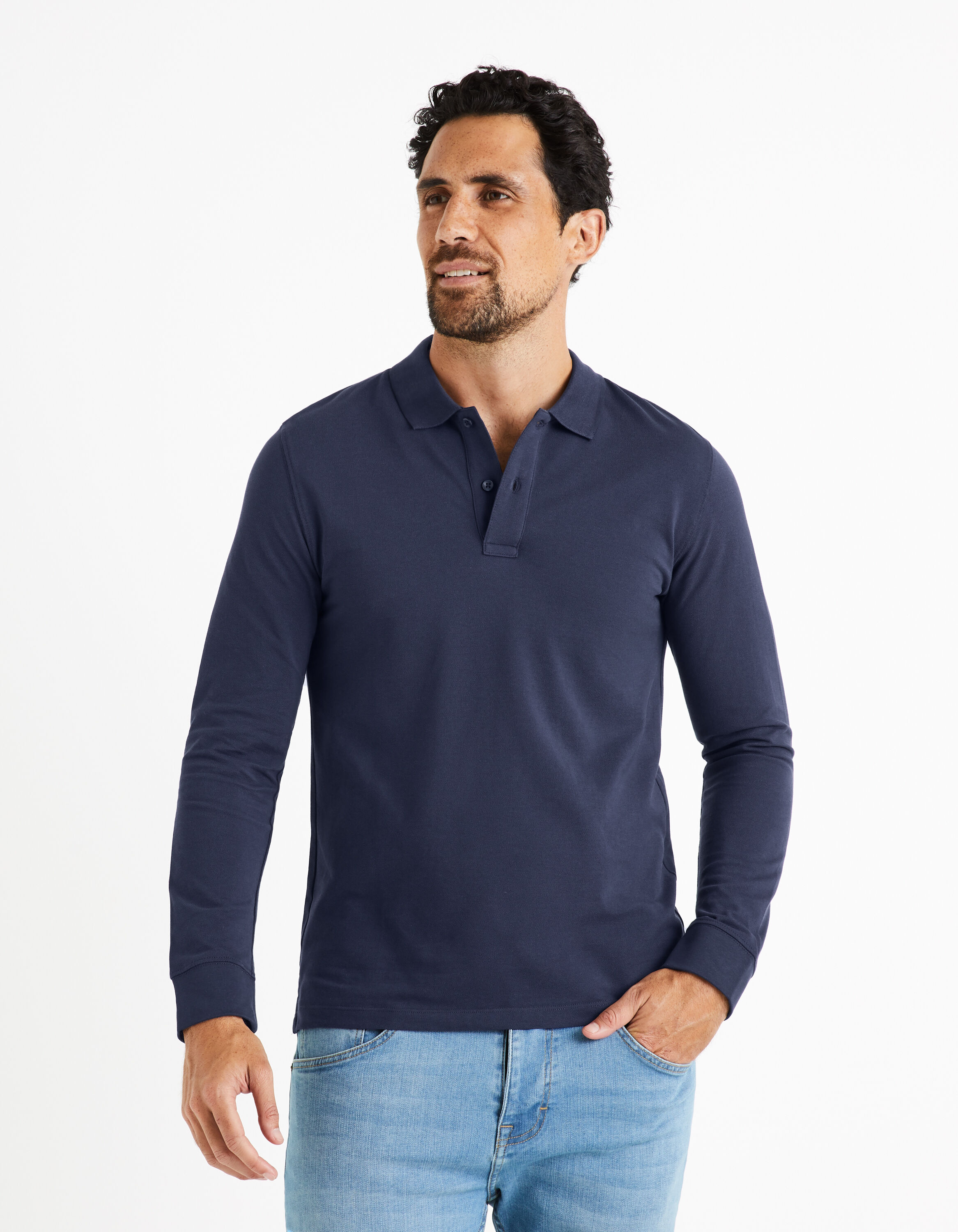 Polo straight piqu&eacute; 100% coton - marine