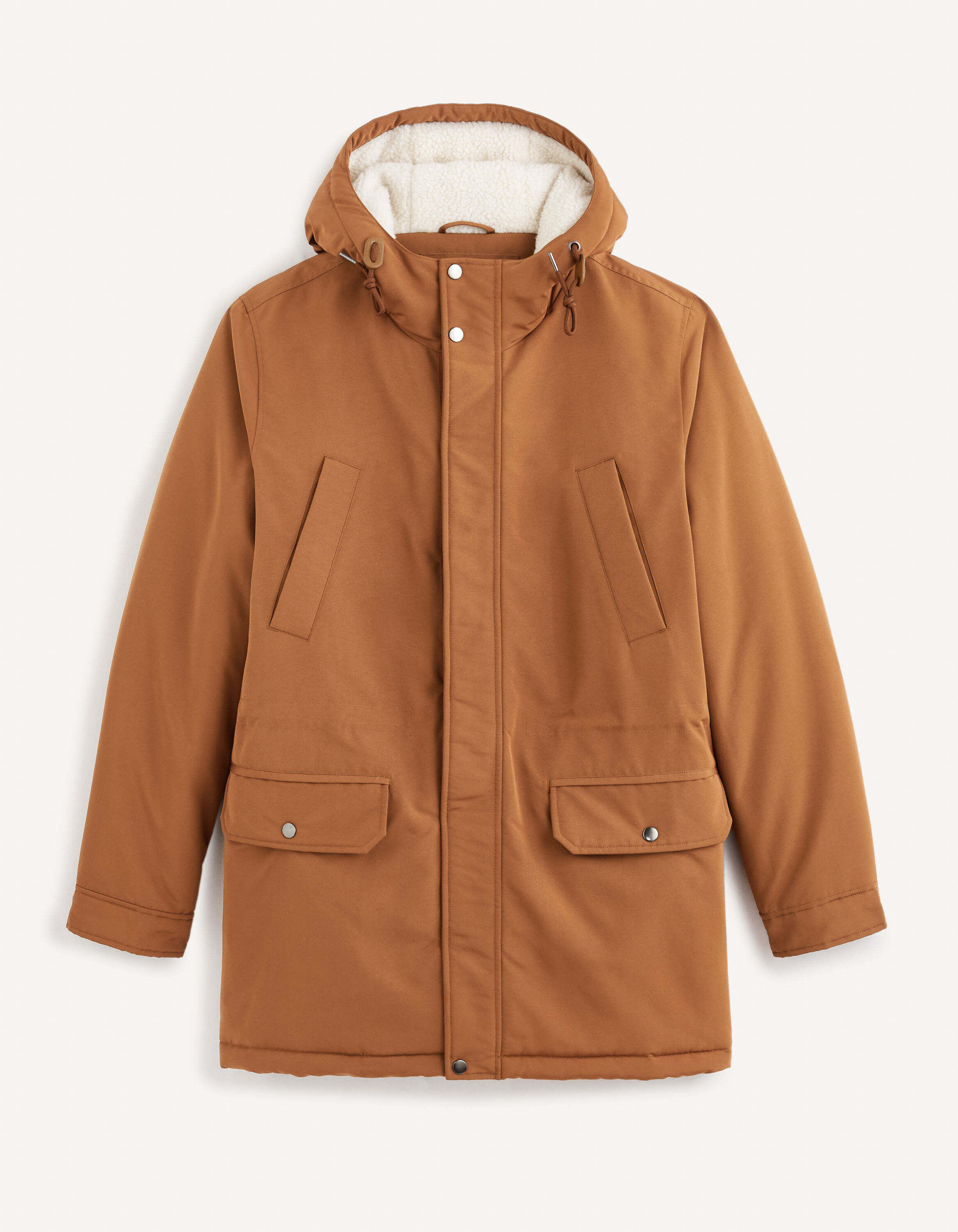 Parka &agrave; capuche doubl&eacute; sherpa - camel