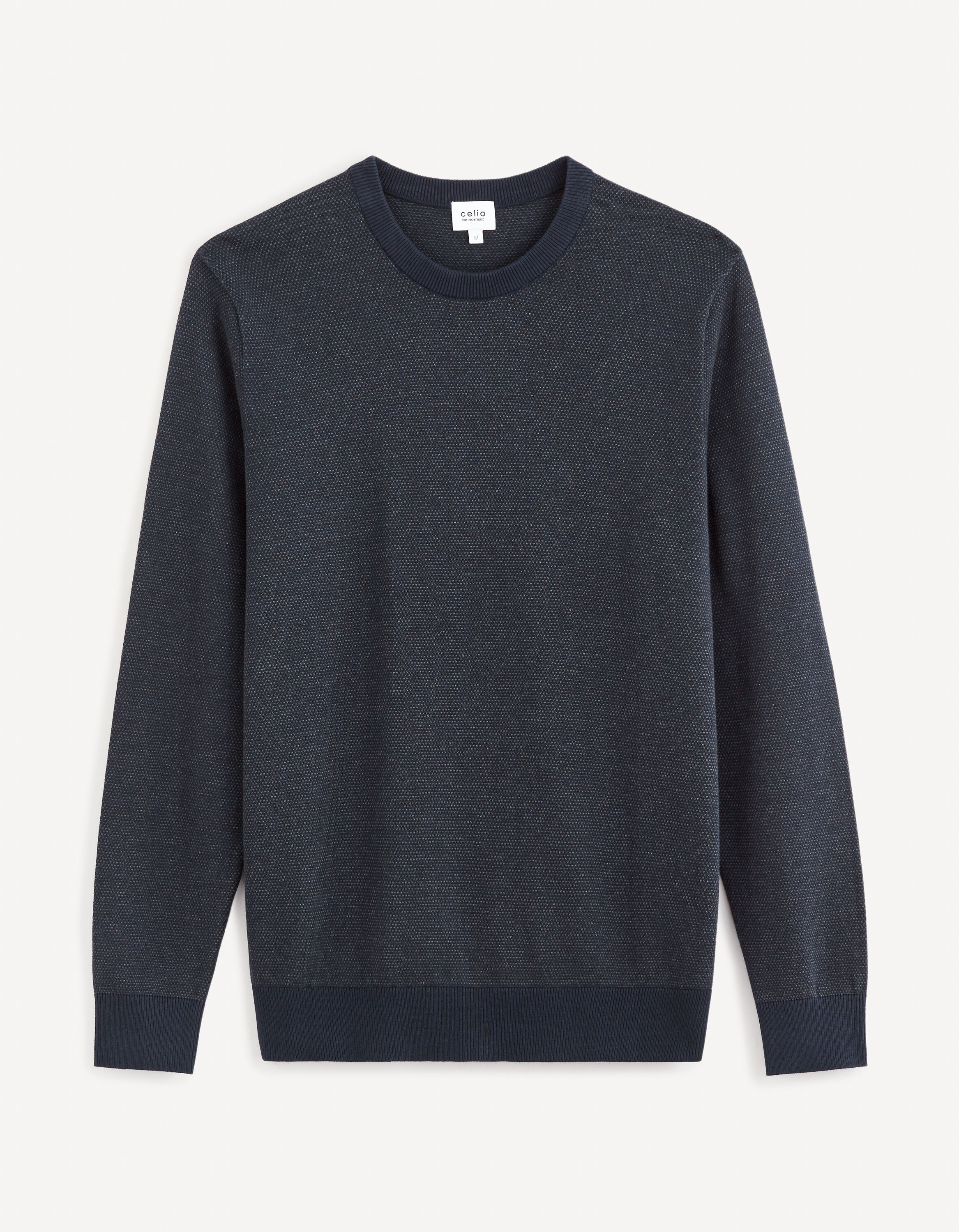 Pull col rond 100% coton - marine