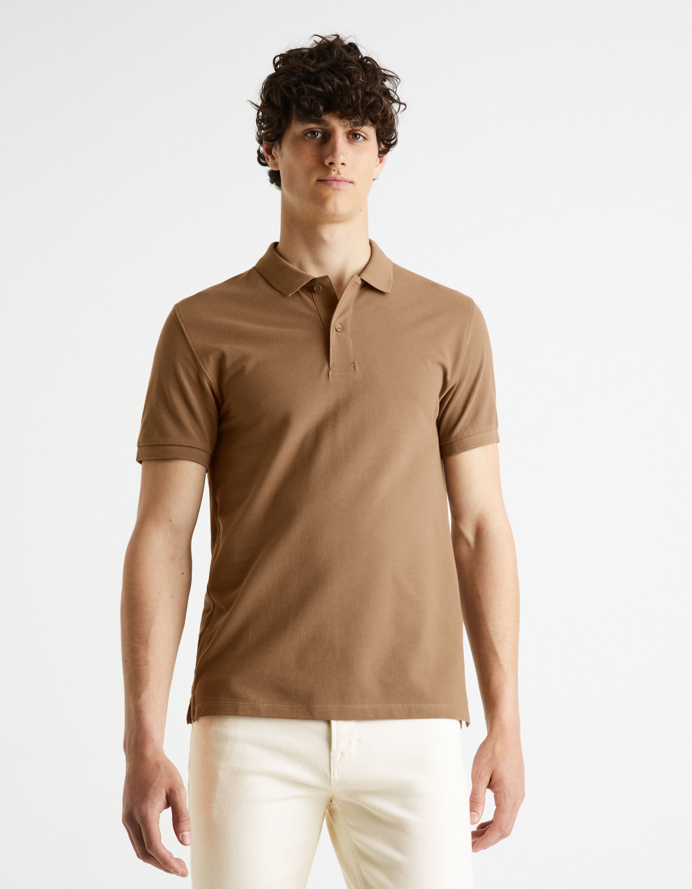 Polo piqu&eacute; 100% coton - taupe