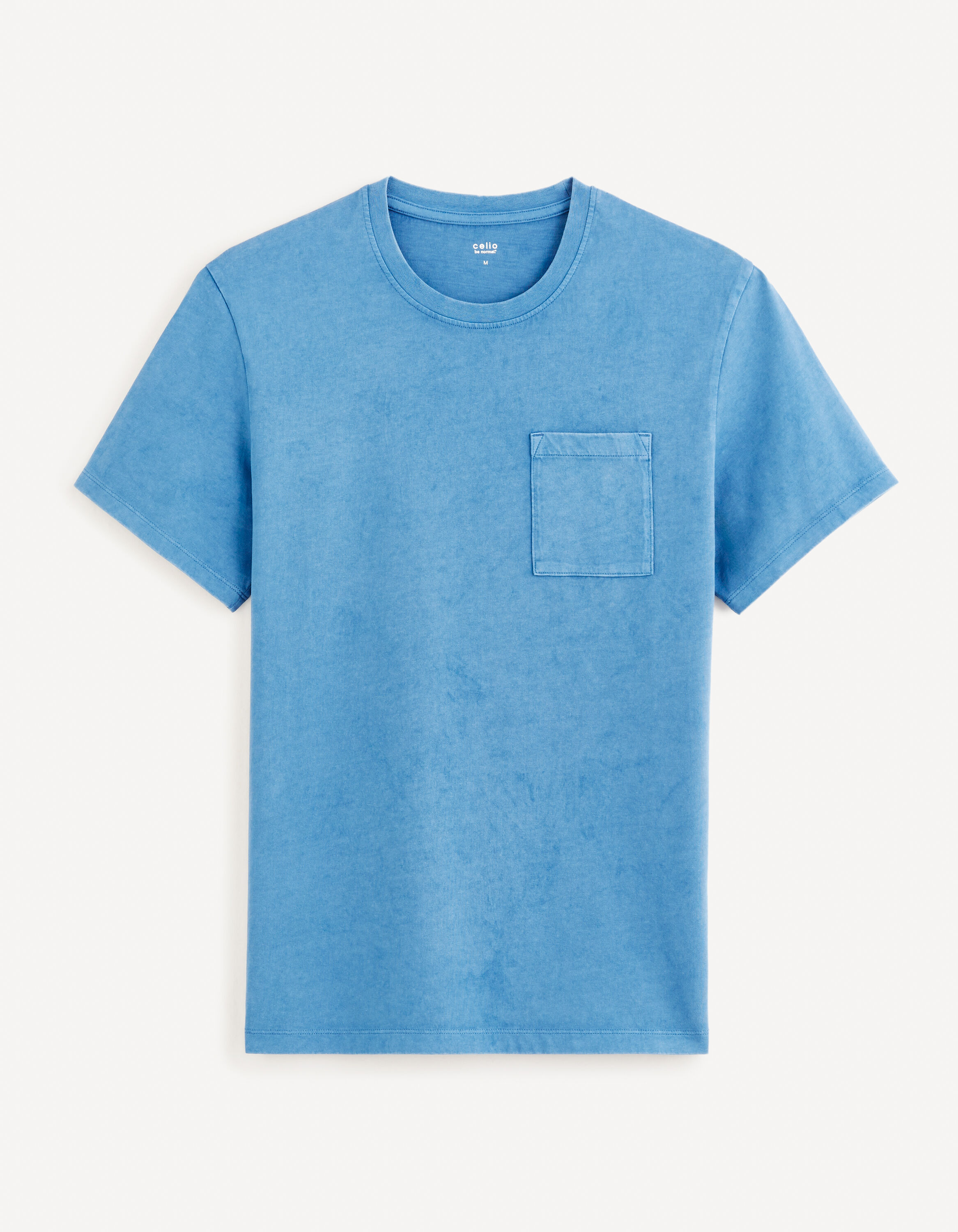 T-shirt col rond 100% coton - bleu