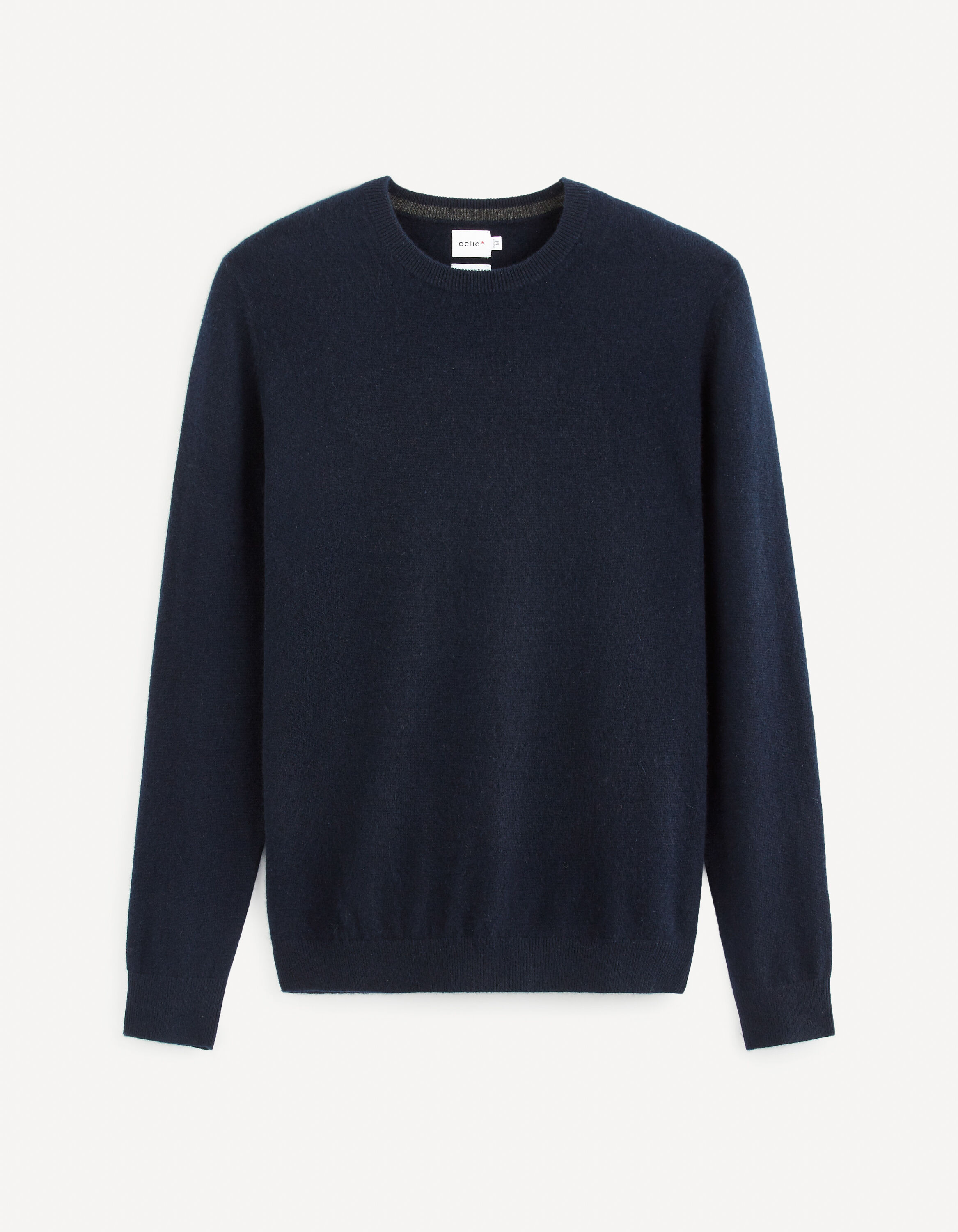 Pull col rond 100% cachemire - marine