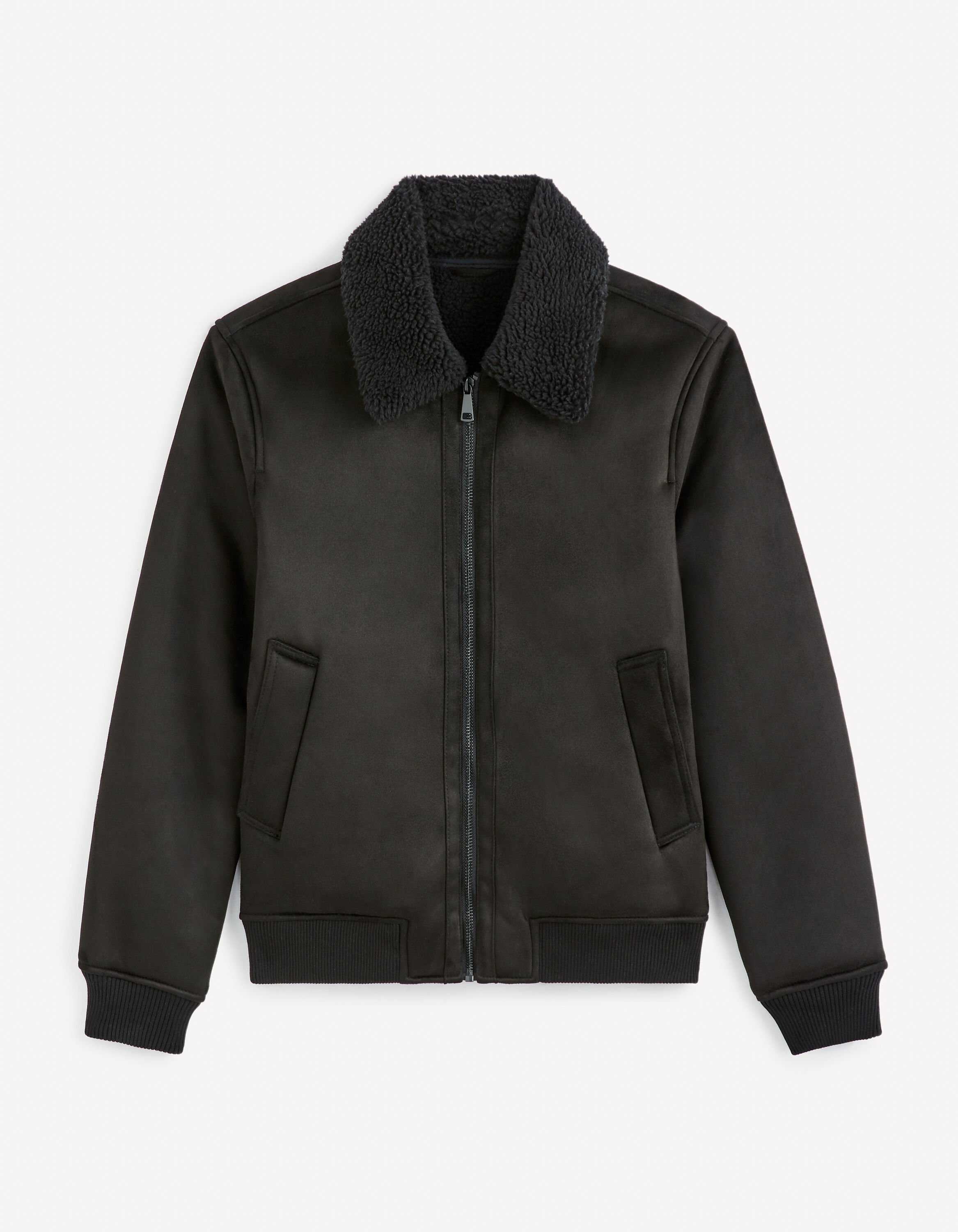 Blouson aviateur doubl&eacute; sherpa - noir