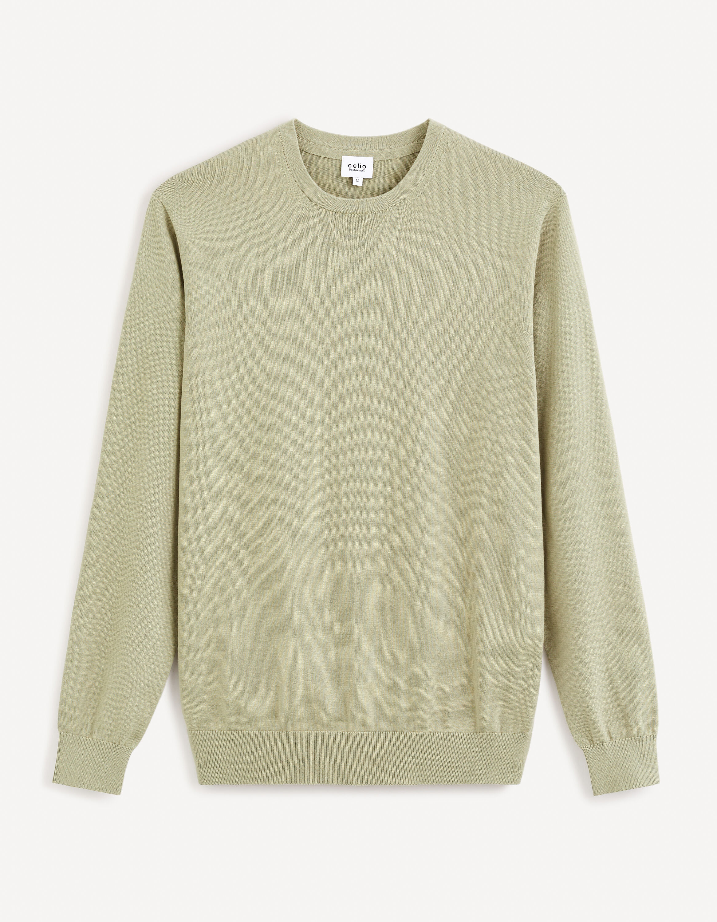 Pull col rond 100% coton - vert